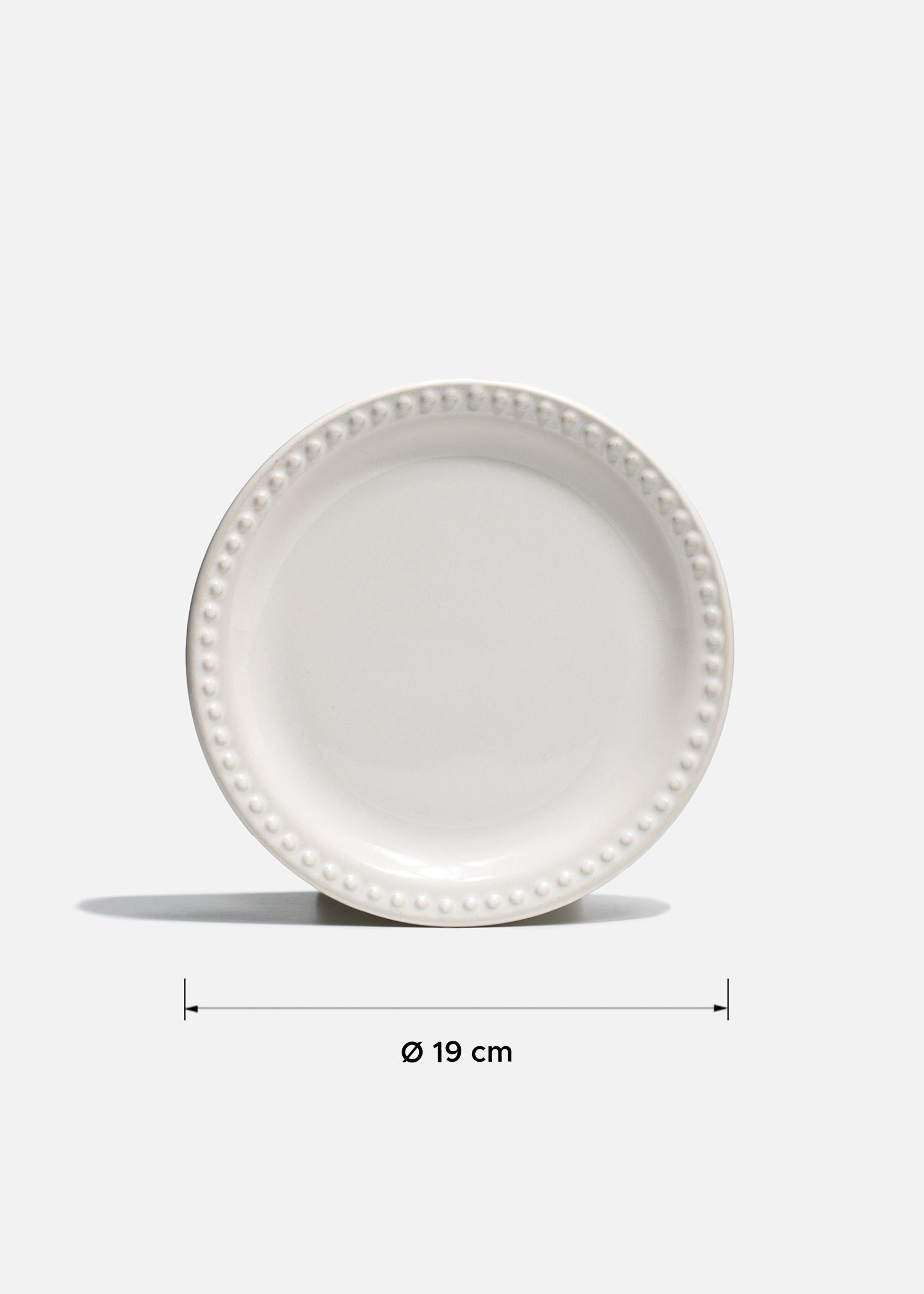 Plato Monet de cerámica blanca con borde decorativo tipo perla