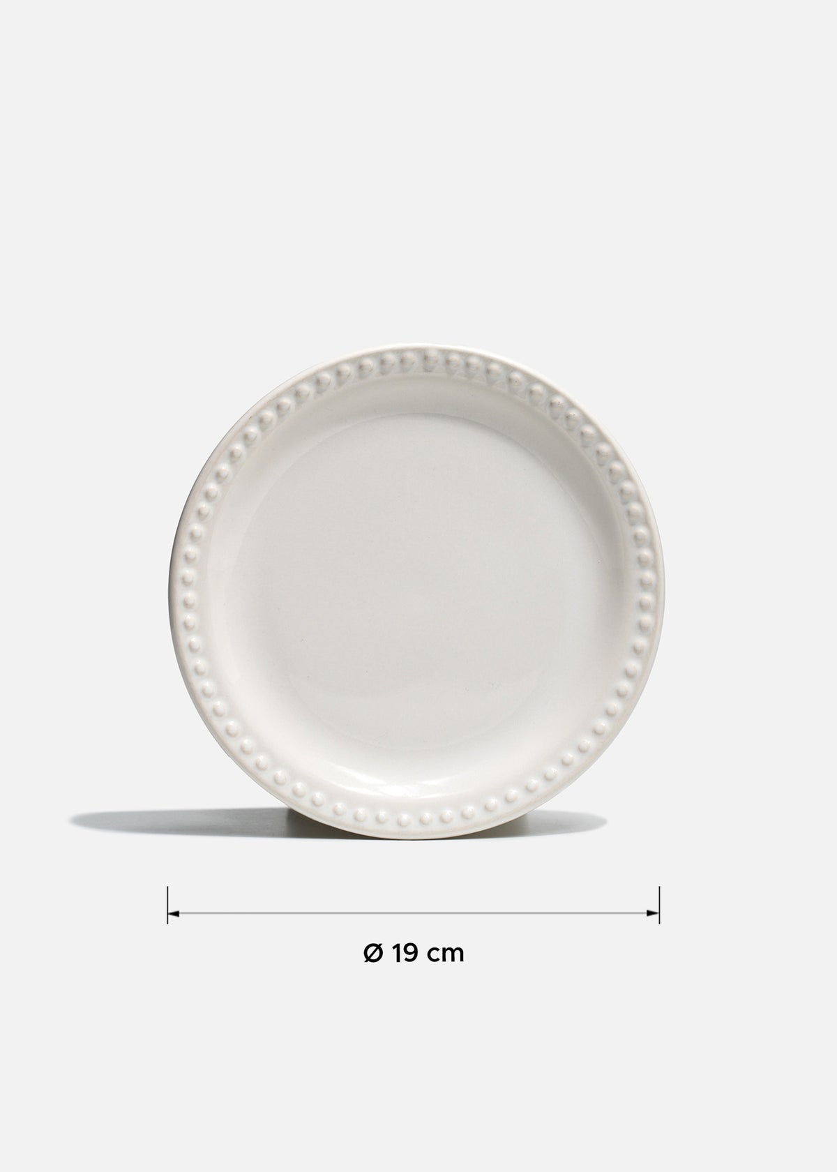 Plato Monet de cerámica blanca con borde decorativo tipo perla