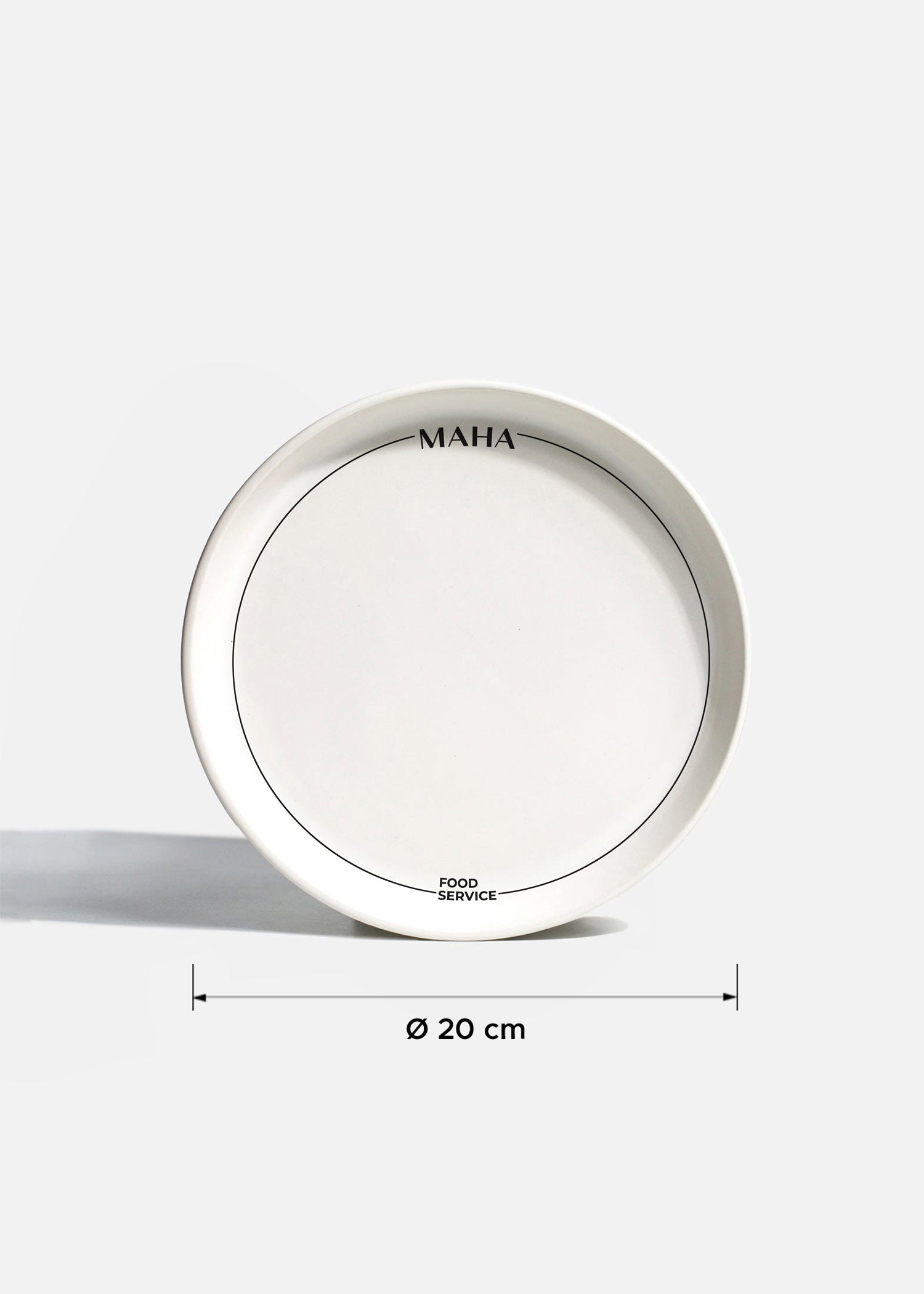 Plato trinche de cerámica blanco personalizado logo doble Bruce 19 cm