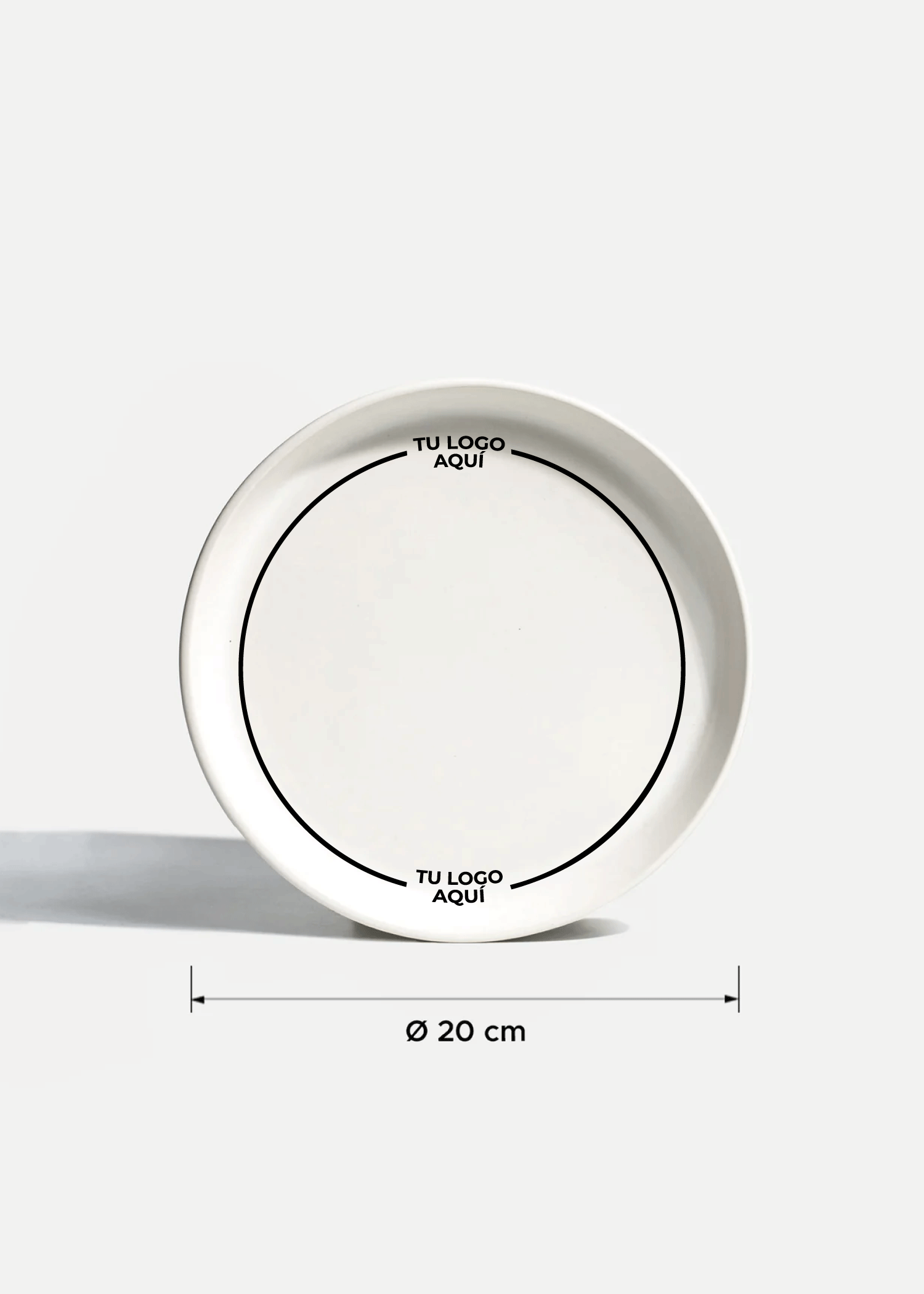 Plato trinche de cerámica blanco personalizado logo doble Bruce 19 cm