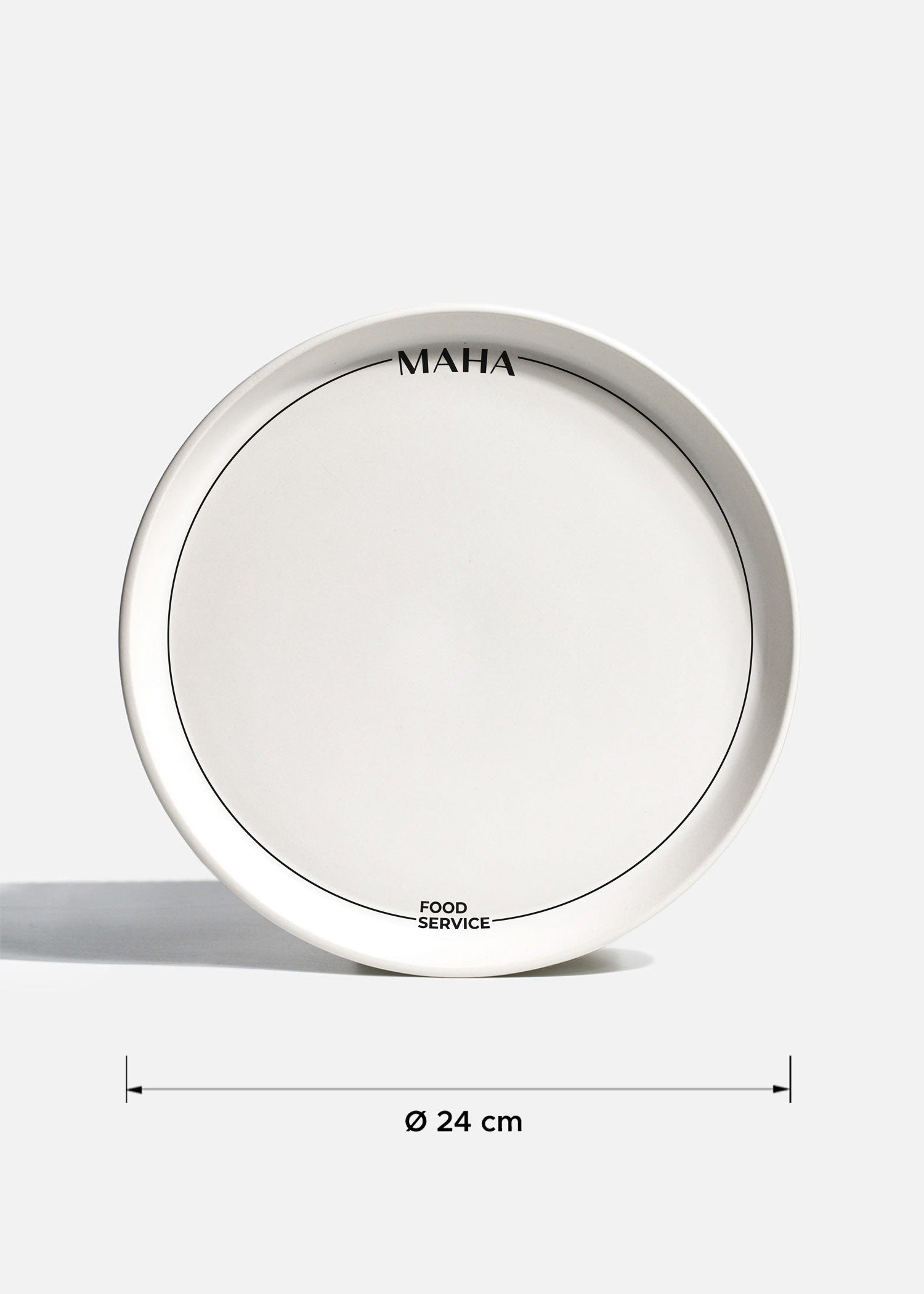 Plato trinche de cerámica blanco personalizado logo doble Bruce 24 cm