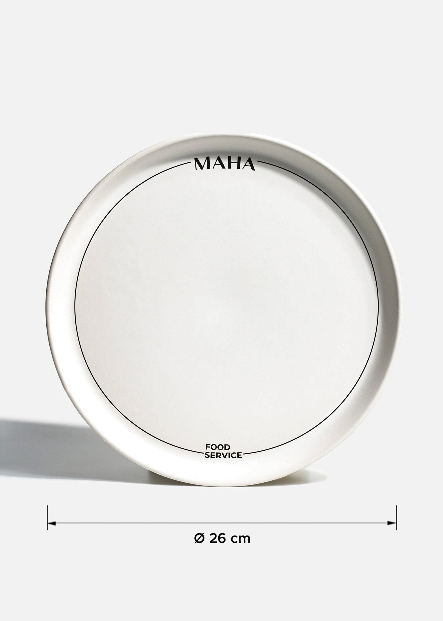 Plato trinche de cerámica blanco personalizado logo doble Bruce 26 cm