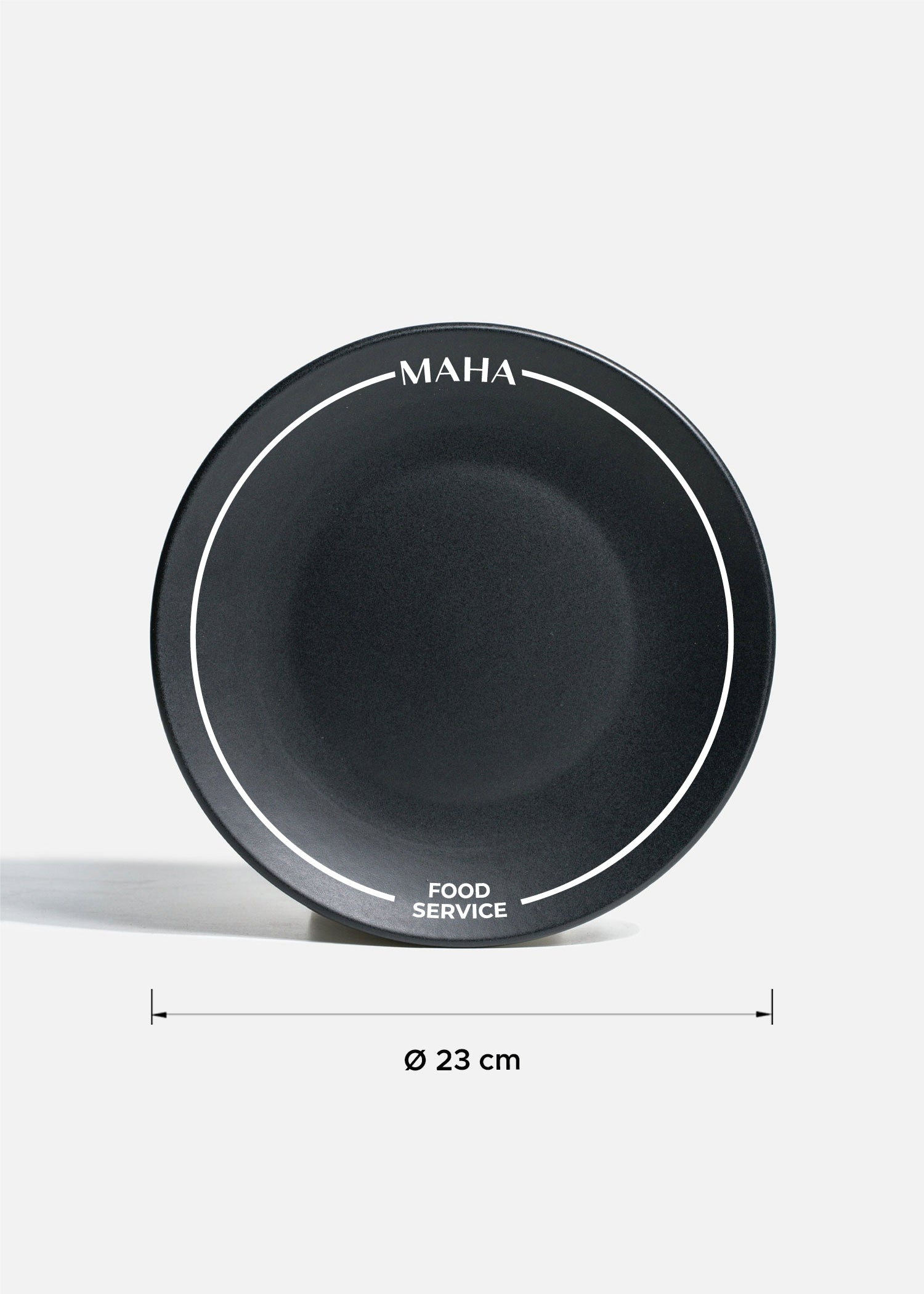 Plato trinche de cerámica negro logo doble personalizado Baltimore 23 cm