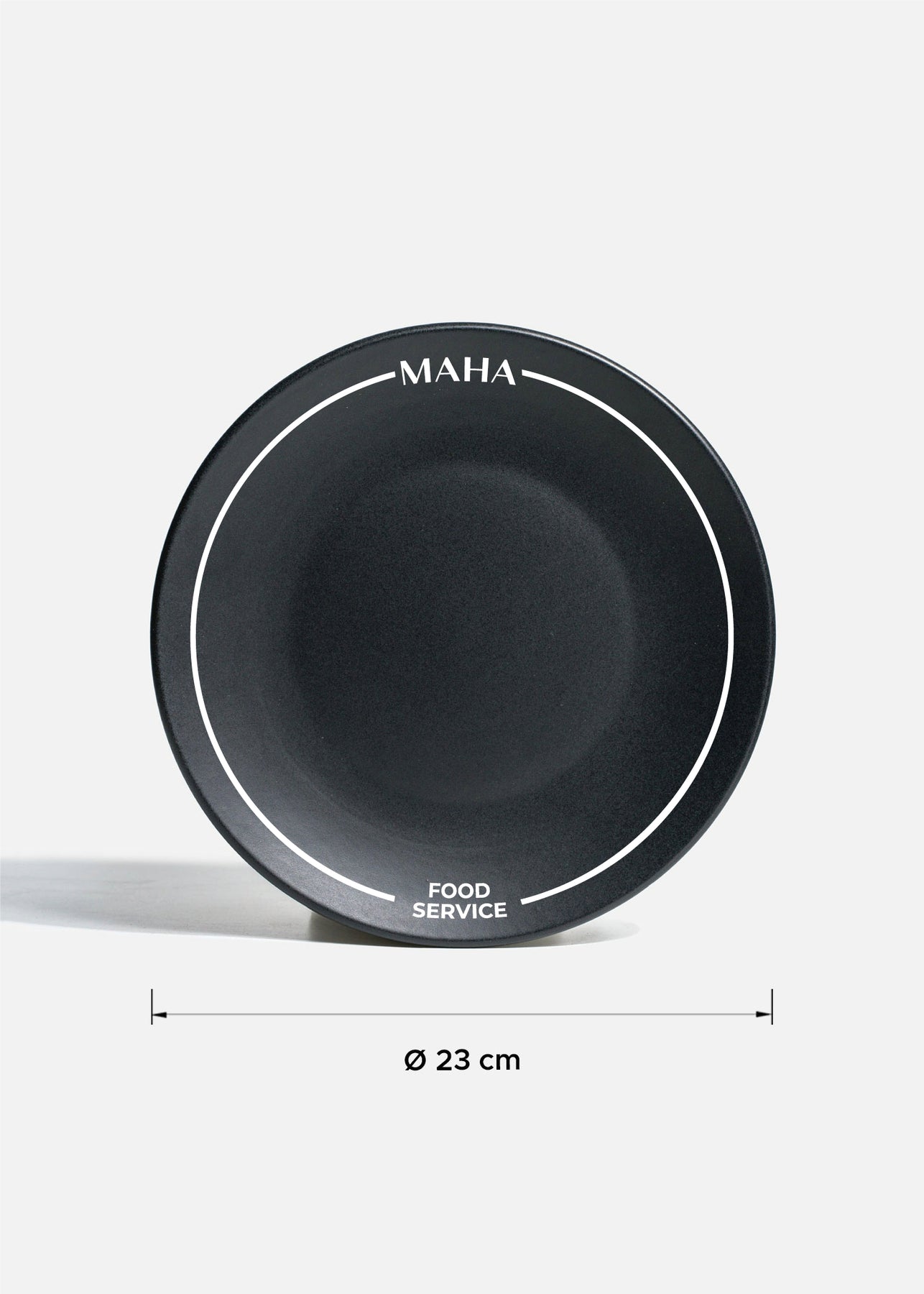 Plato trinche de cerámica negro logo doble personalizado Baltimore 23 cm