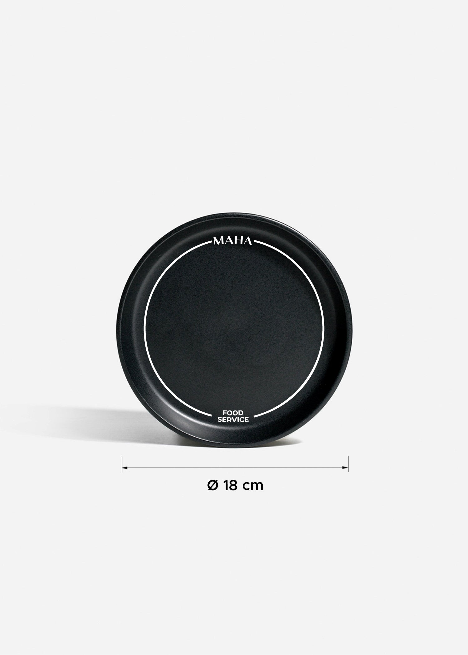 Plato trinche de cerámica negro mate personalizado logo doble Bruce 18 cm
