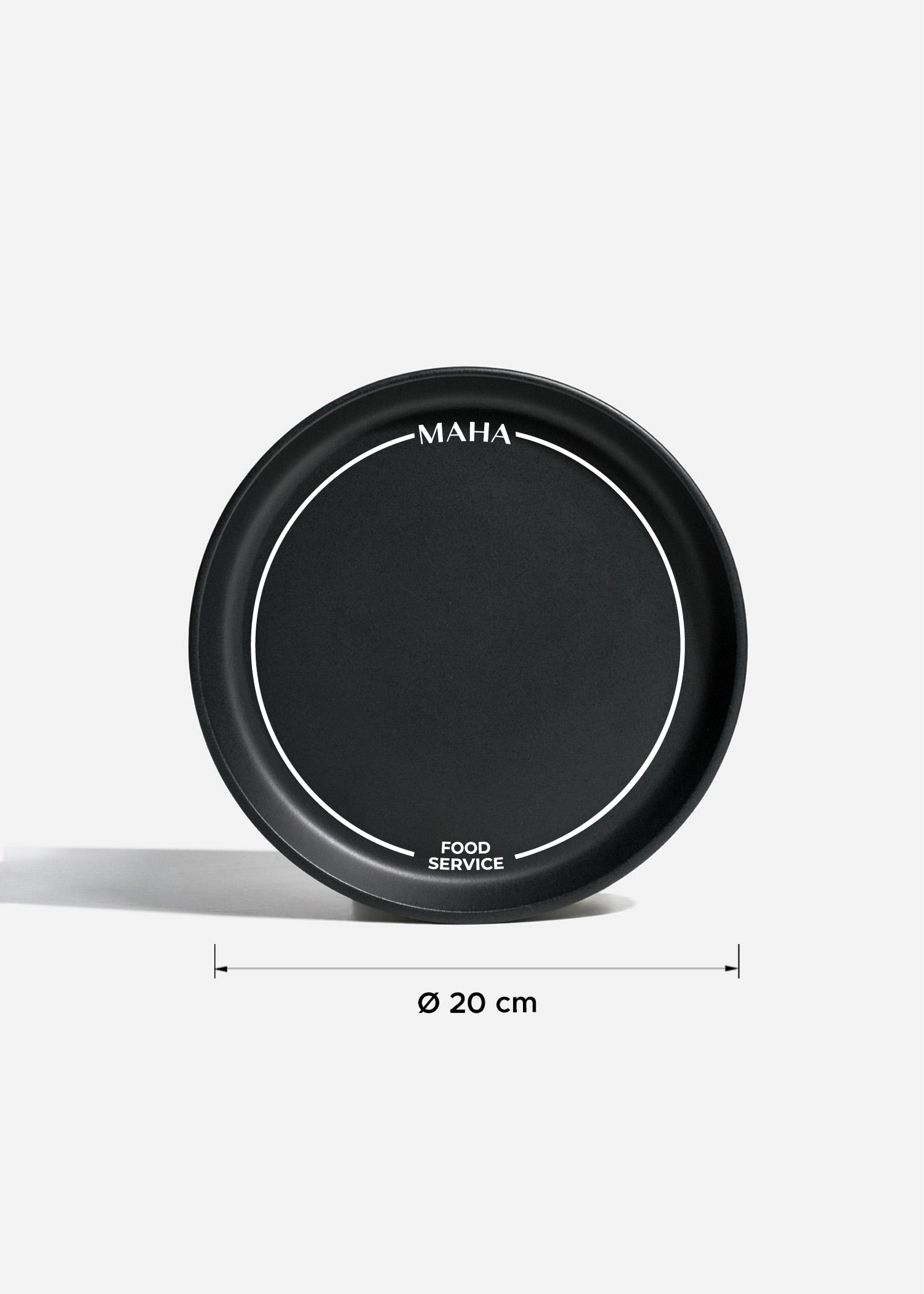Plato trinche de cerámica negro mate personalizado logo doble Bruce 20 cm