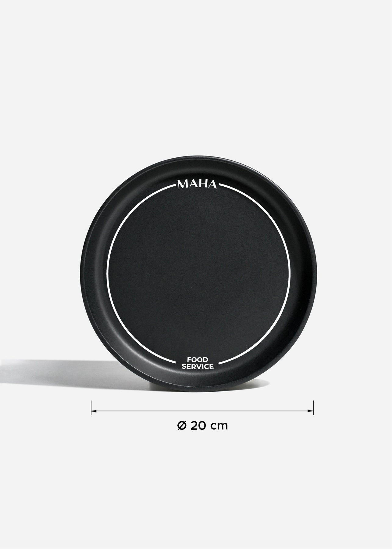 Plato trinche de cerámica negro mate personalizado logo doble Bruce 20 cm