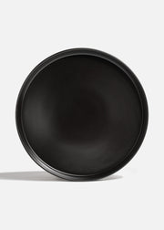 Plato trinche con borde elevado de cerámica premium negro esmalte mate profesional para restaurante y cafeterías Stone Lain Ø 27 cm