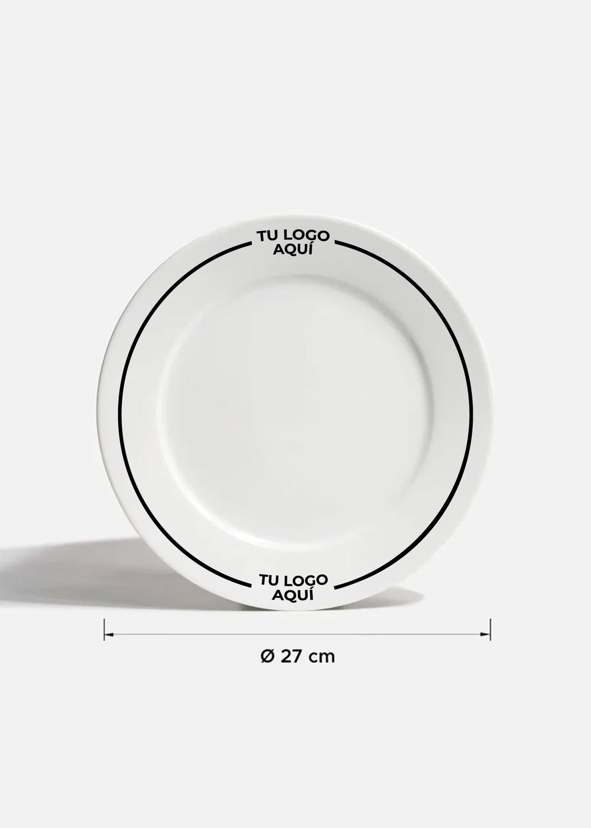 Plato trinche coupe de porcelana blanco personalizado logo doble Elegance 27 cm