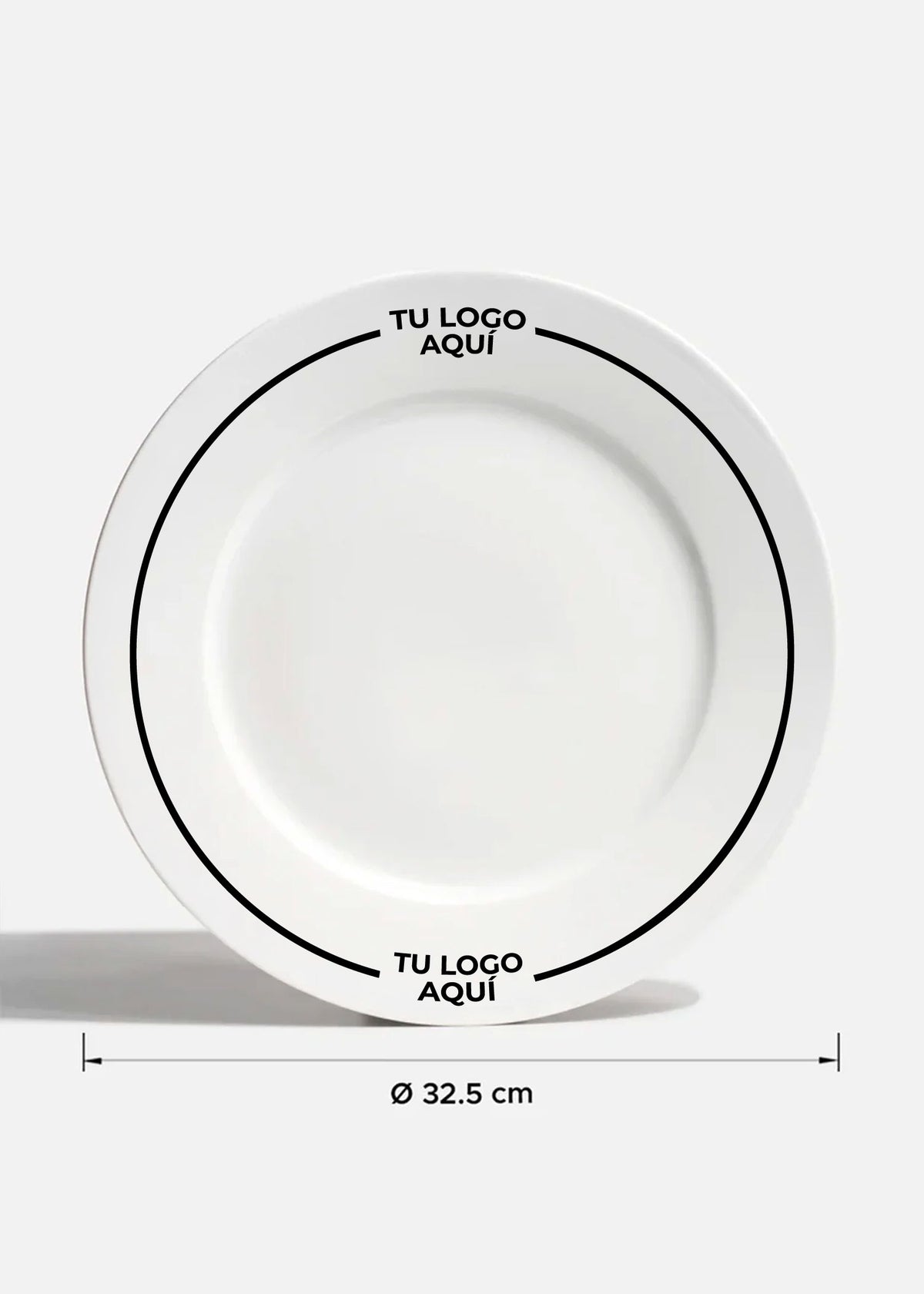 Plato trinche coupe de porcelana blanco personalizado logo doble Elegance 31.5 cm