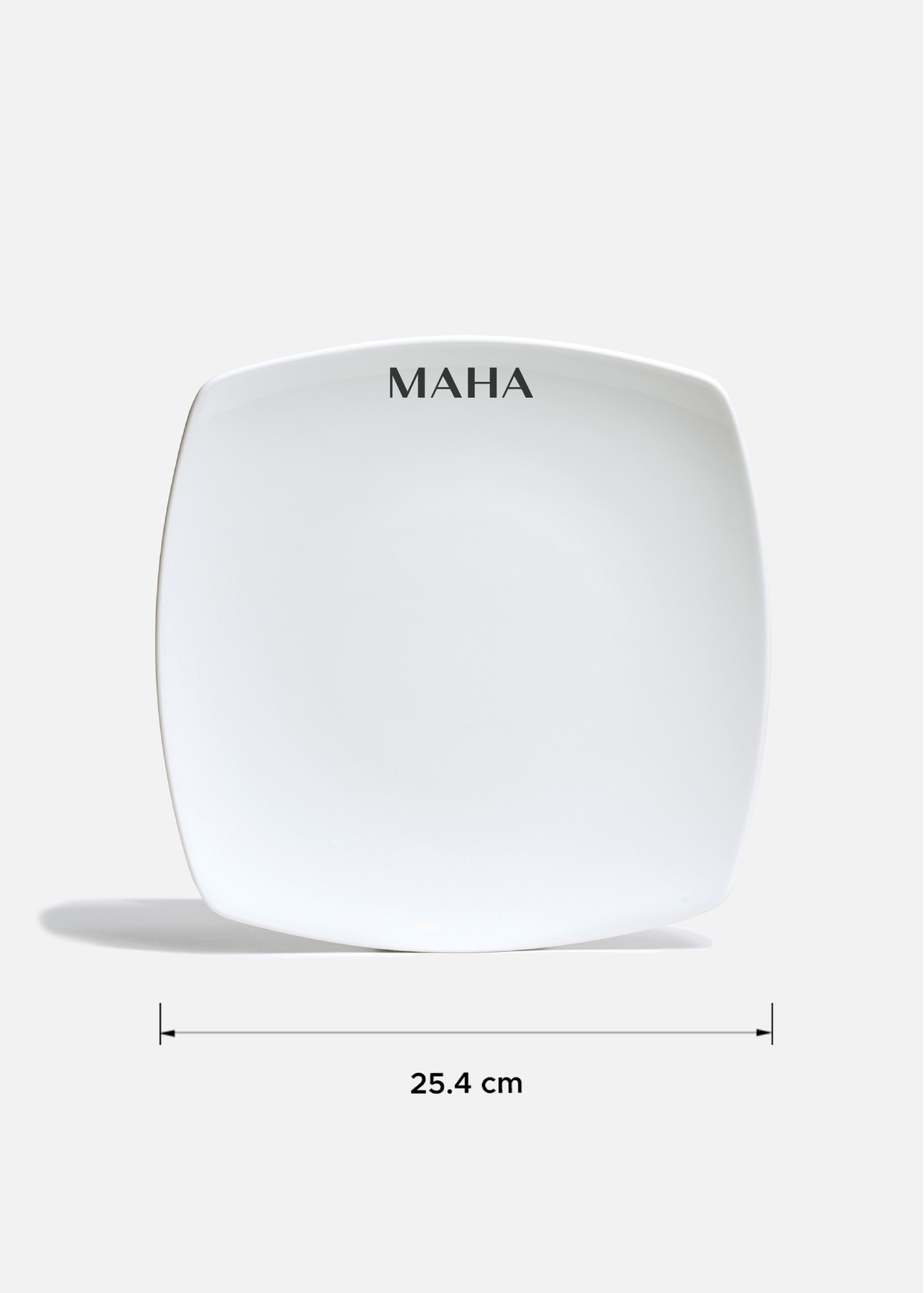 Plato trinche cuadrado de porcelana blanca personalizado logo simple Elegance 25.4 cm