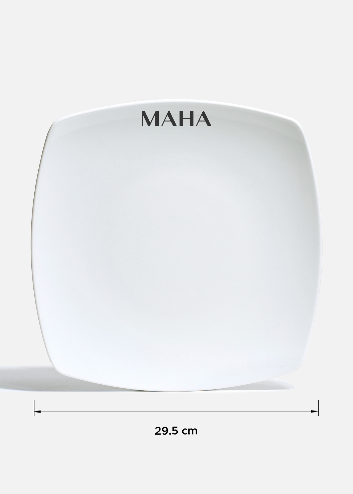 Plato trinche cuadrado de porcelana blanco personalizado logo simple Elegance 29.5 cm