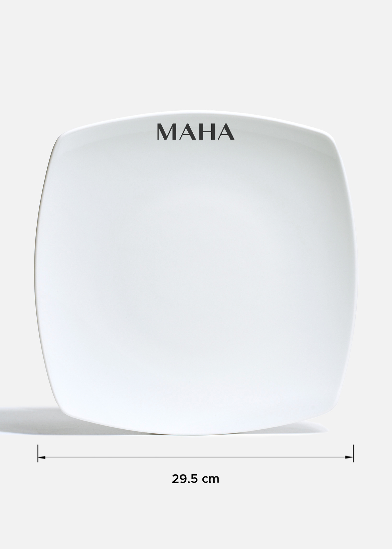 Plato trinche cuadrado de porcelana blanco personalizado logo simple Elegance 29.5 cm