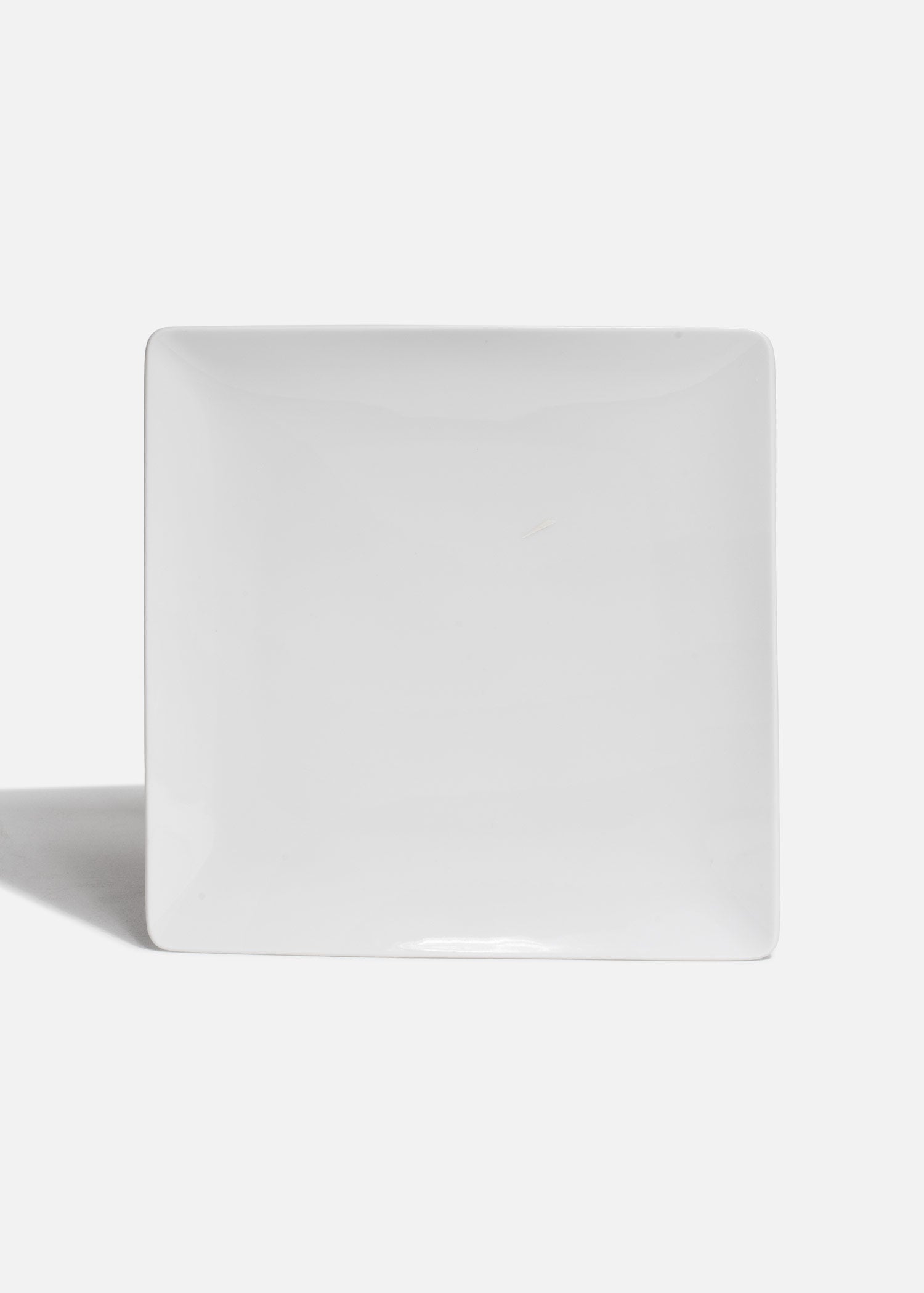 Plato trinche cuadrado de porcelana blanco personalizado logo simple Messina 21 cm