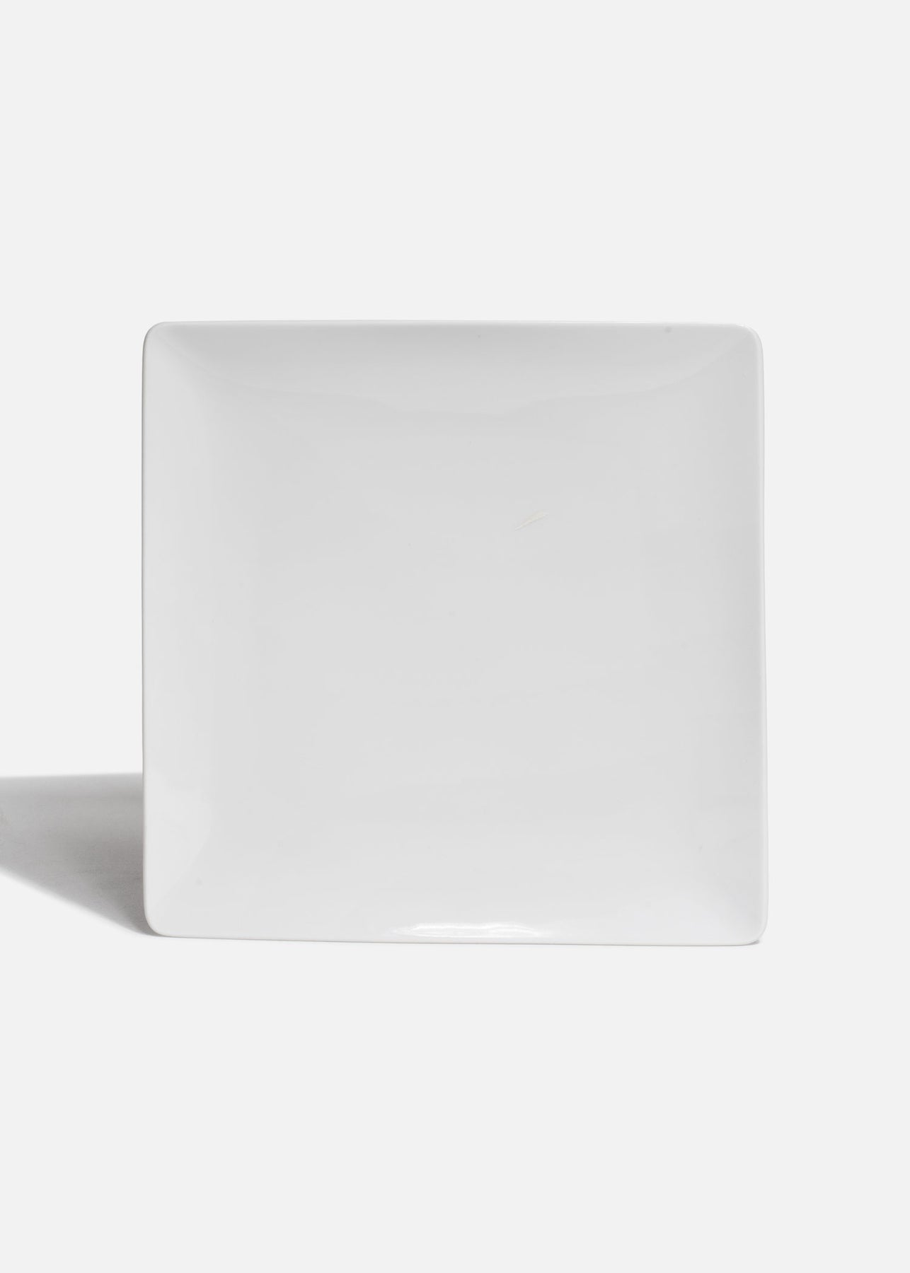 Plato trinche cuadrado de porcelana blanco personalizado logo simple Messina 21 cm