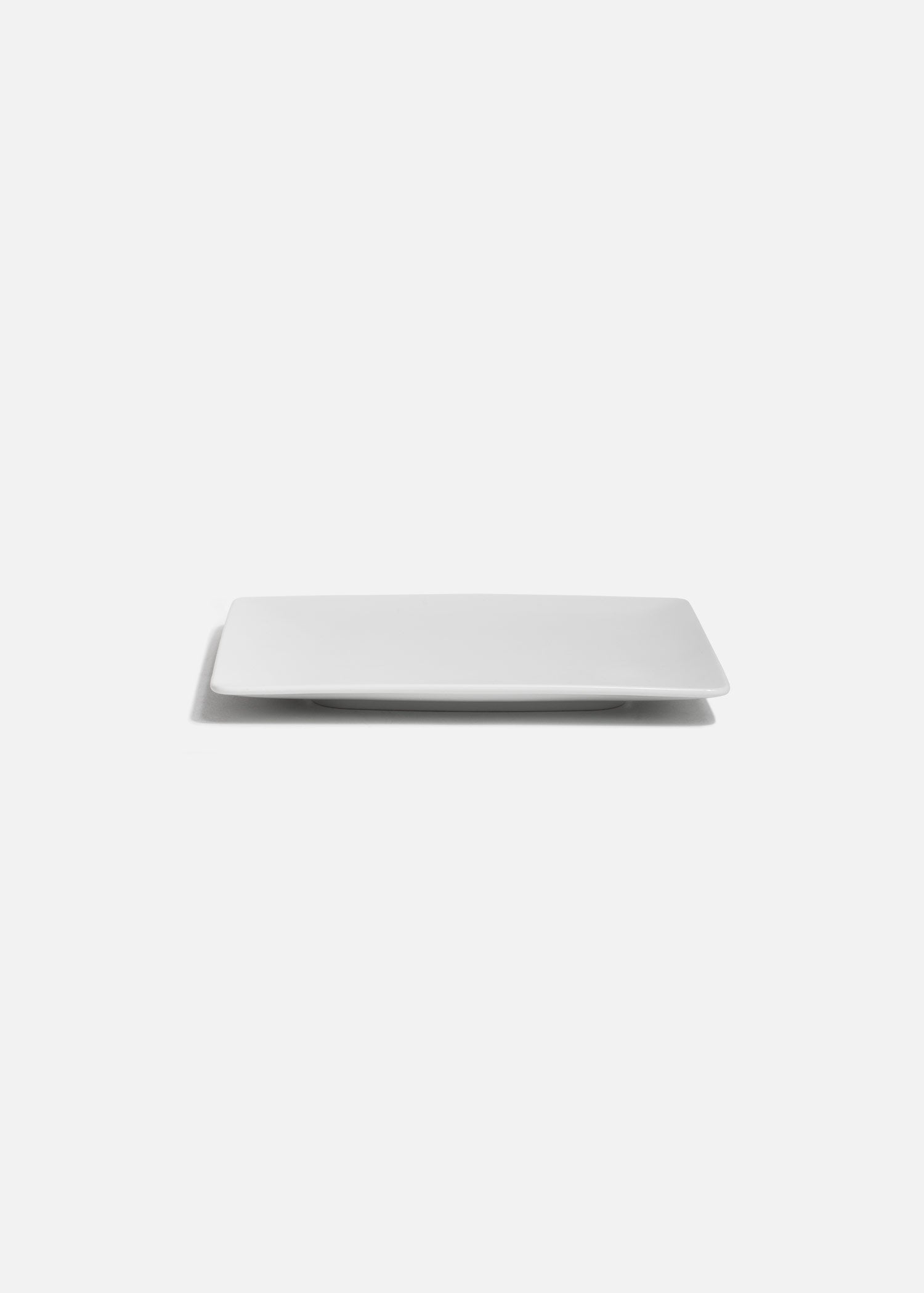 Plato trinche cuadrado de porcelana blanco personalizado logo simple Messina 21 cm