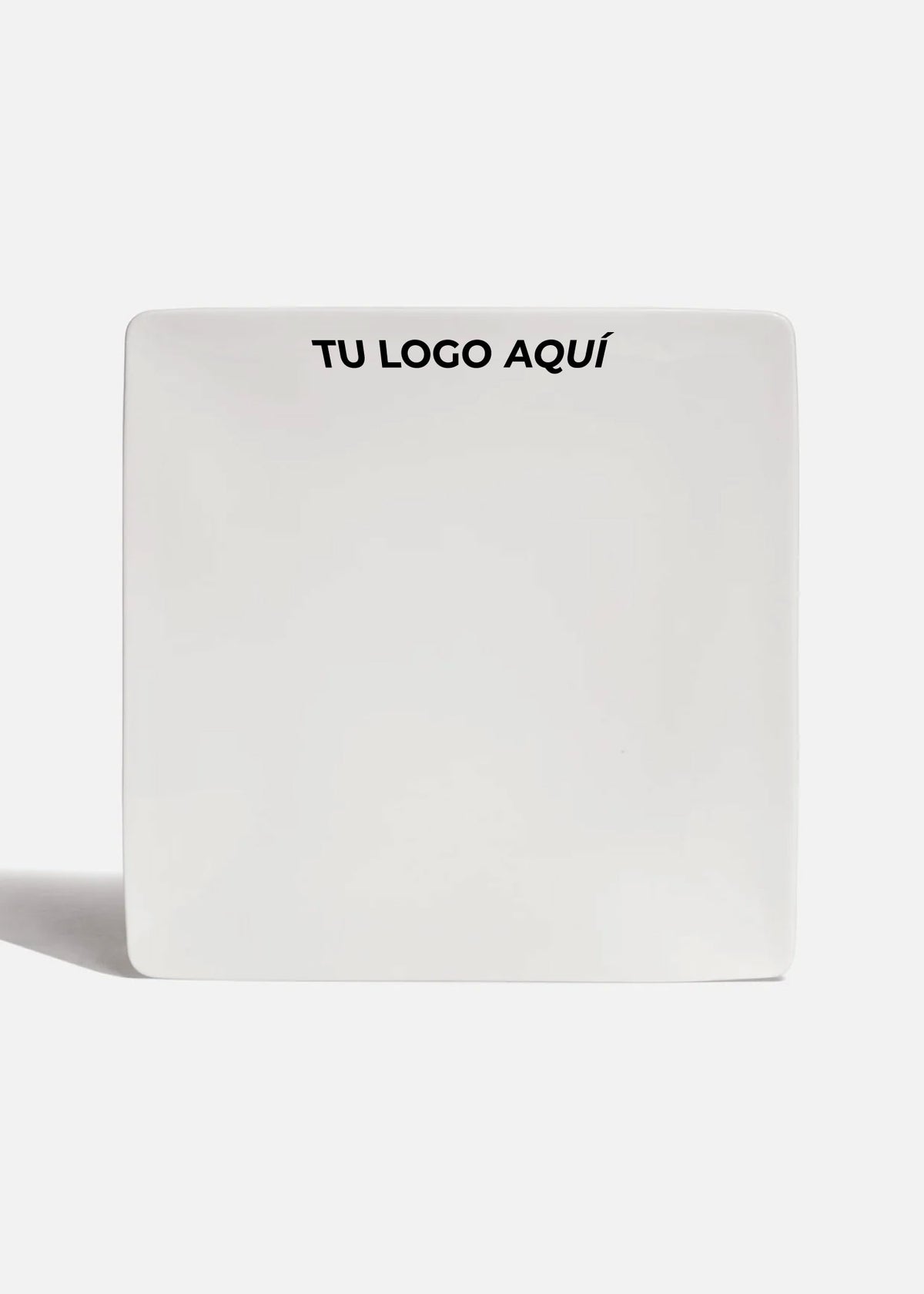 Plato trinche cuadrado de porcelana blanco personalizado logo simple Messina 26 cm
