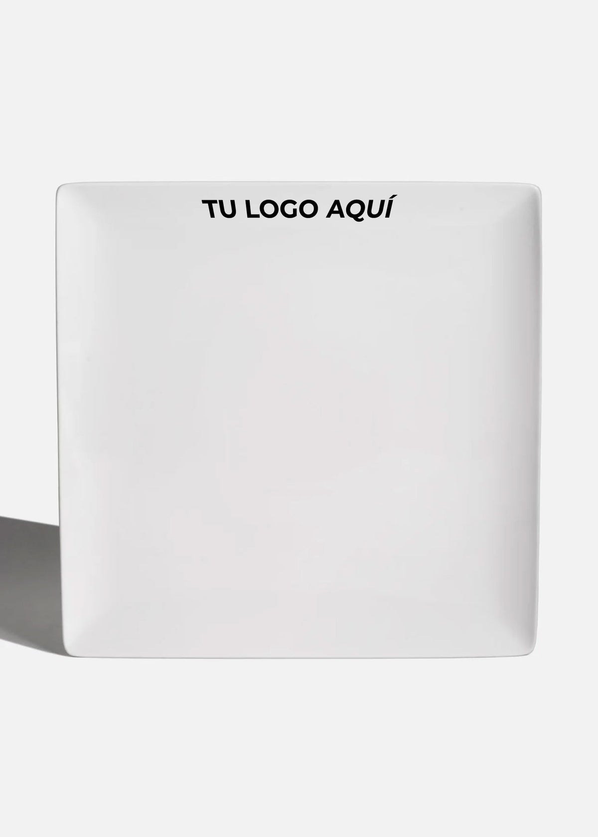 Plato trinche cuadrado de porcelana blanco personalizado logo simple Messina 30 cm