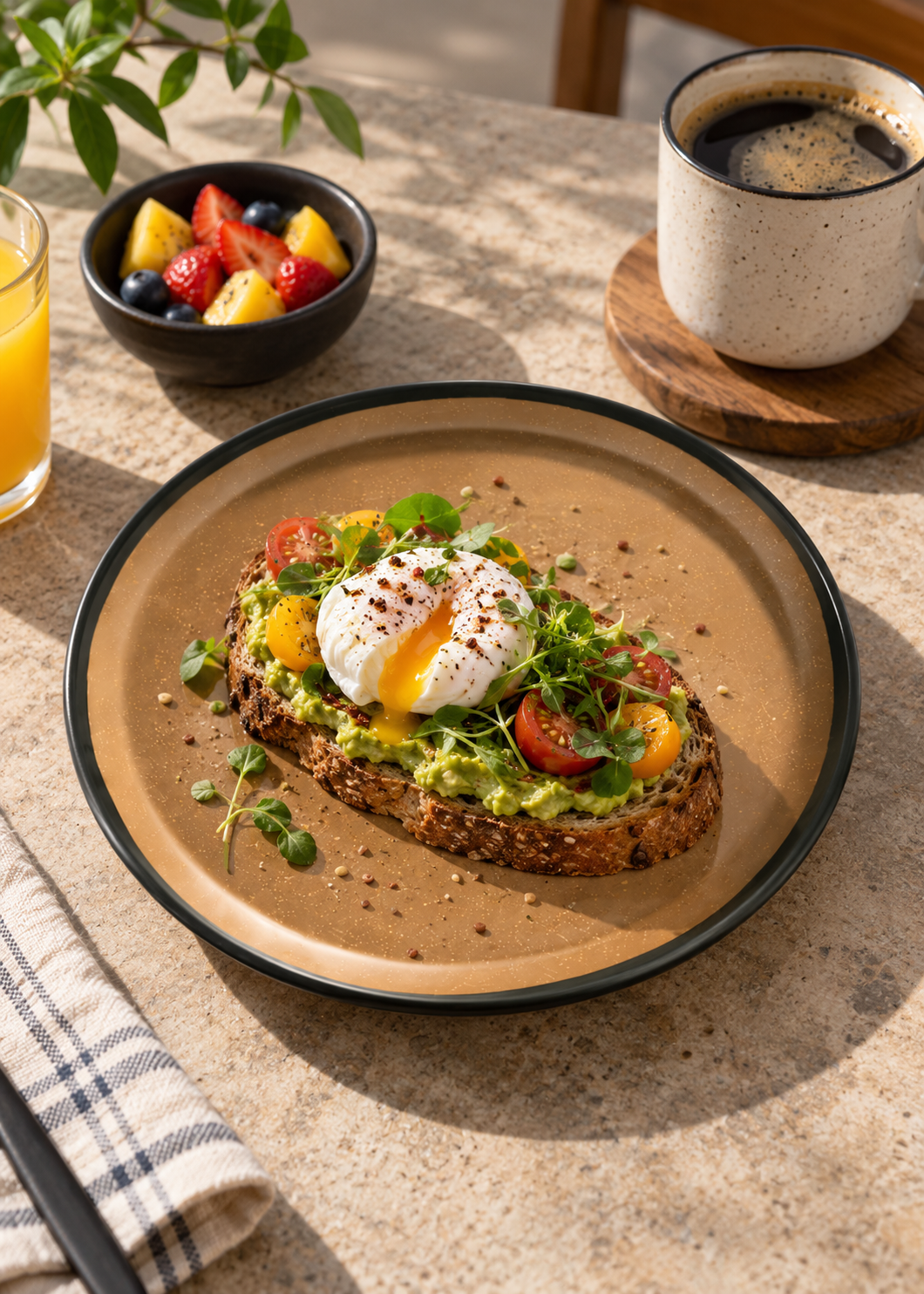 Plato trinche hygge de melamina café Beluga Ø 21 cm