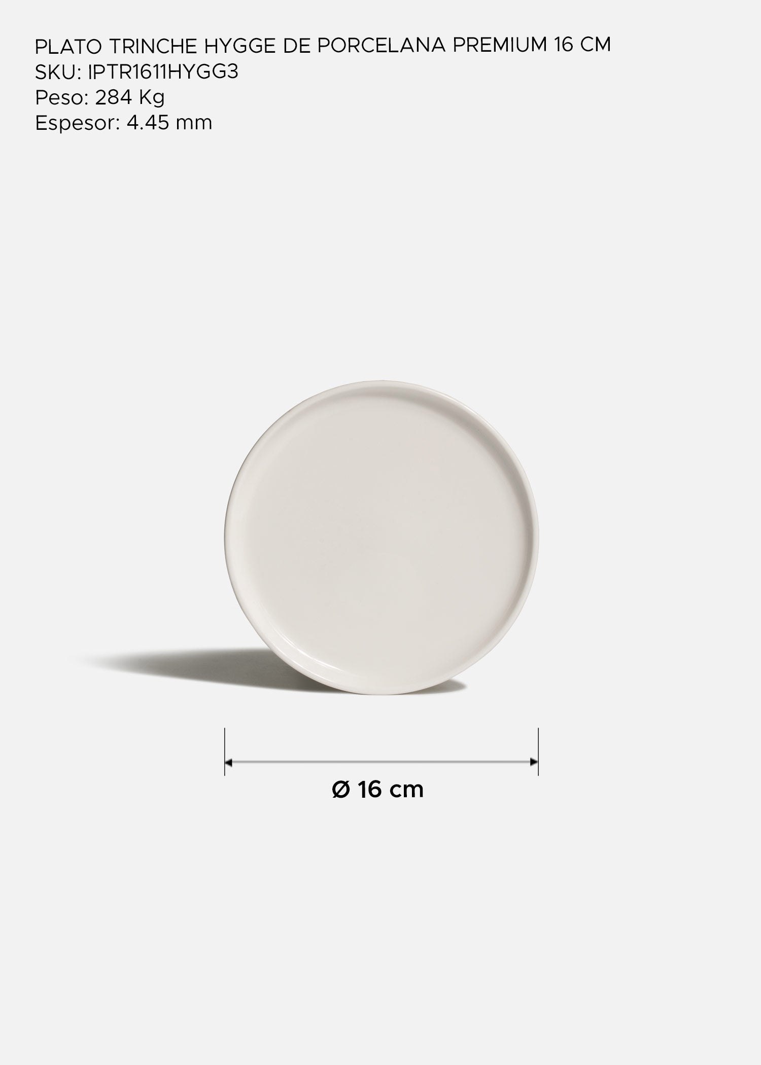 Plato Hygge de porcelana blanca premium