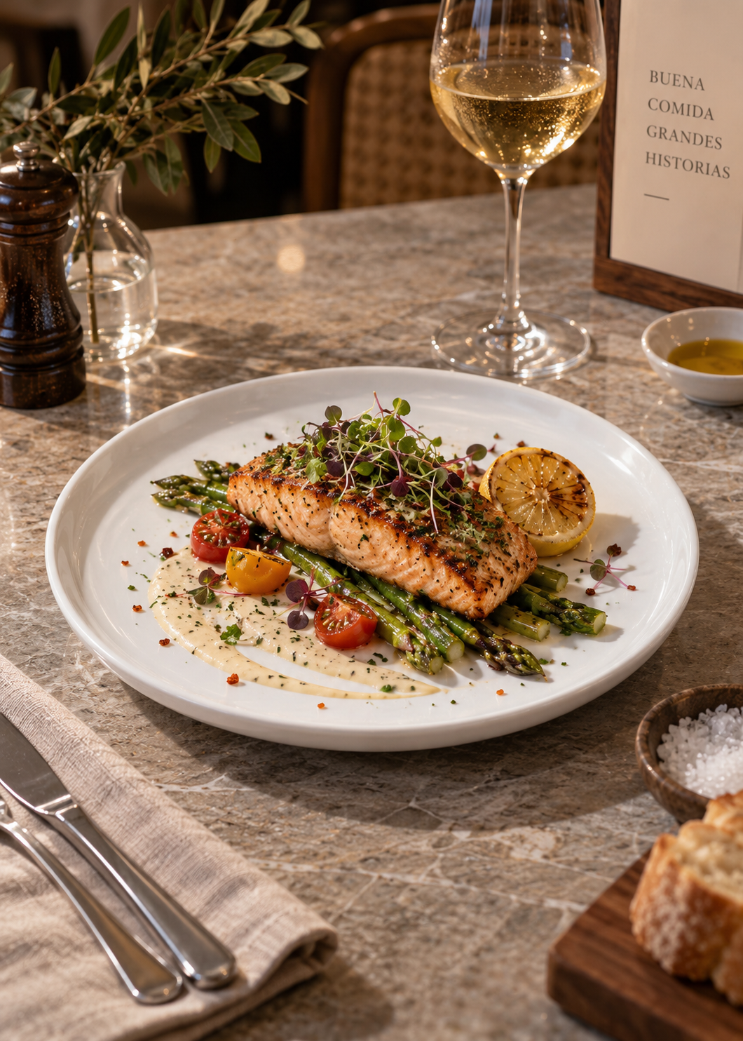 Plato de ópalo blanco Barcelona Gourmet de 27 cm