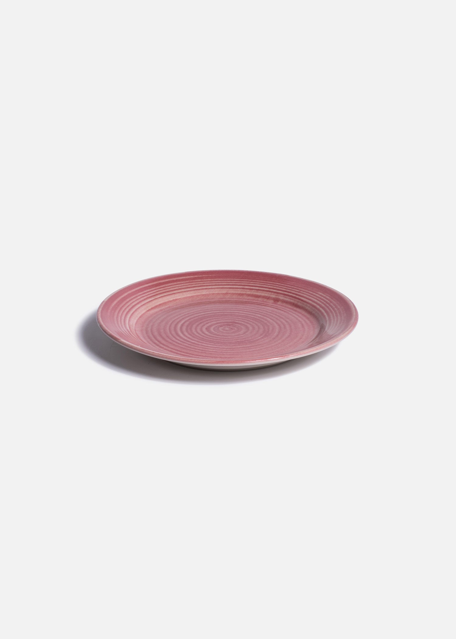 Plato de cerámica rosa para pastel y repostería