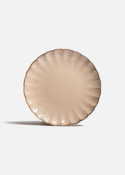 Vista superior del plato de porcelana East Sand