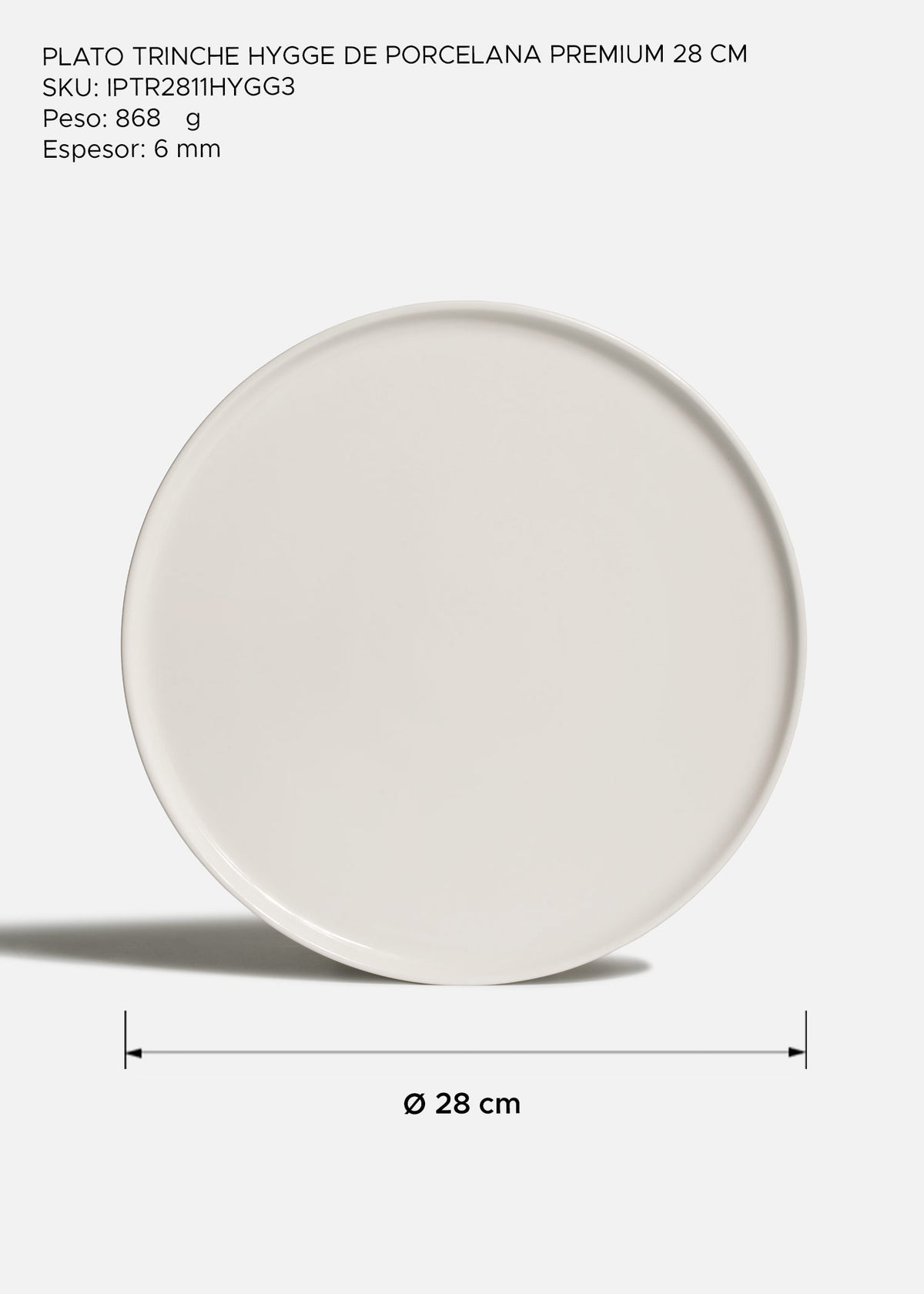 Plato Hygge de porcelana premium blanca para restaurante