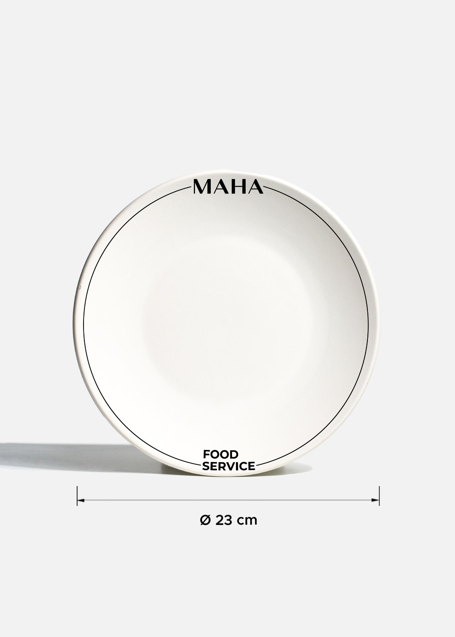 Plato trinche de cerámica blanco personalizado logo doble Baltimore 23 cm