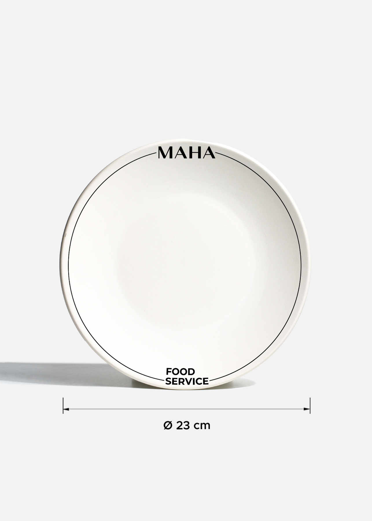 Plato trinche de cerámica blanco personalizado logo doble Baltimore 23 cm