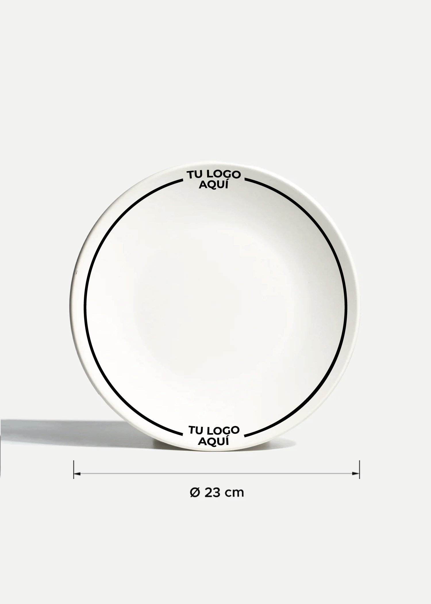 Plato trinche de cerámica blanco personalizado logo doble Baltimore 23 cm