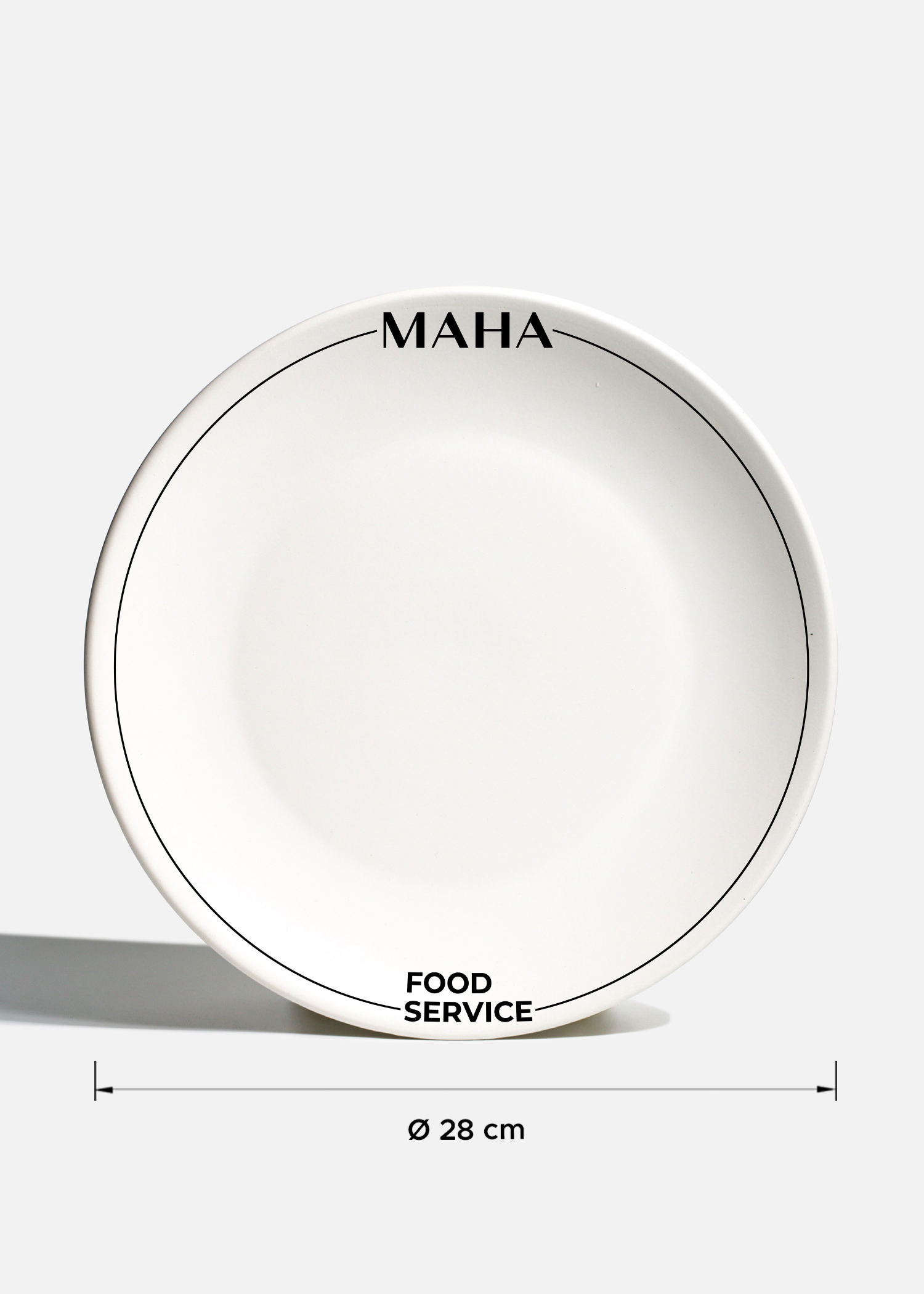 Plato trinche de cerámica blanco personalizado logo doble Baltimore 28 cm