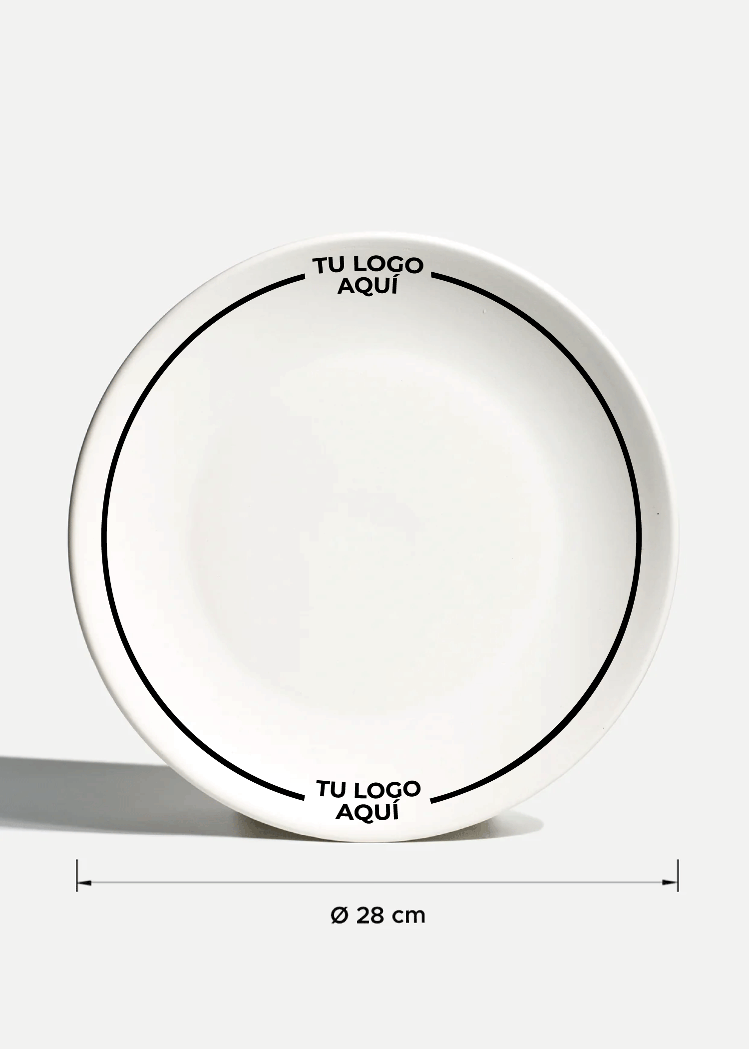Plato trinche de cerámica blanco personalizado logo doble Baltimore 28 cm
