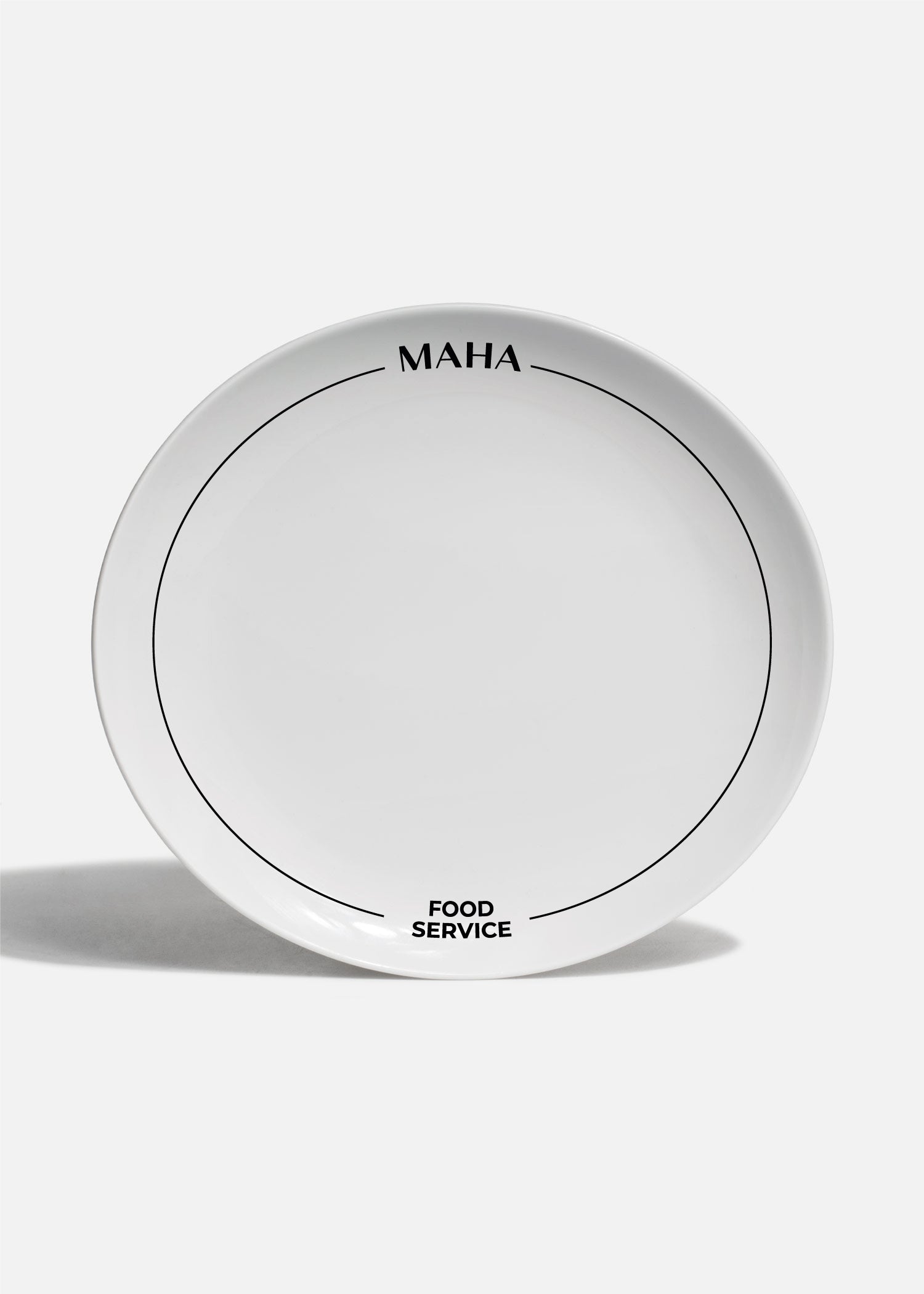Plato trinche de porcelana blanco redondo personalizado logo doble Messina 30 cm