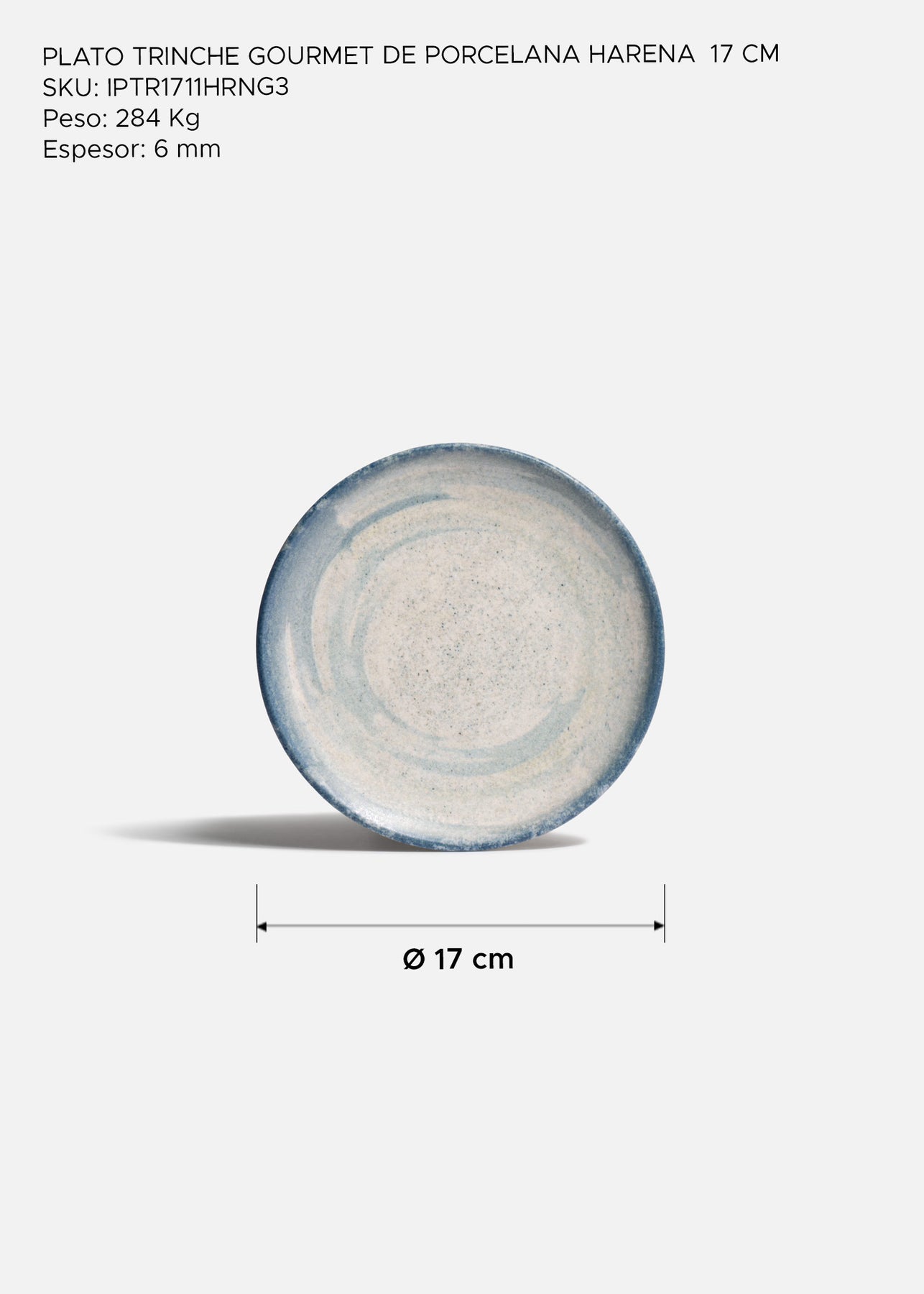 Vista superior del plato trinche Harena de 17 cm