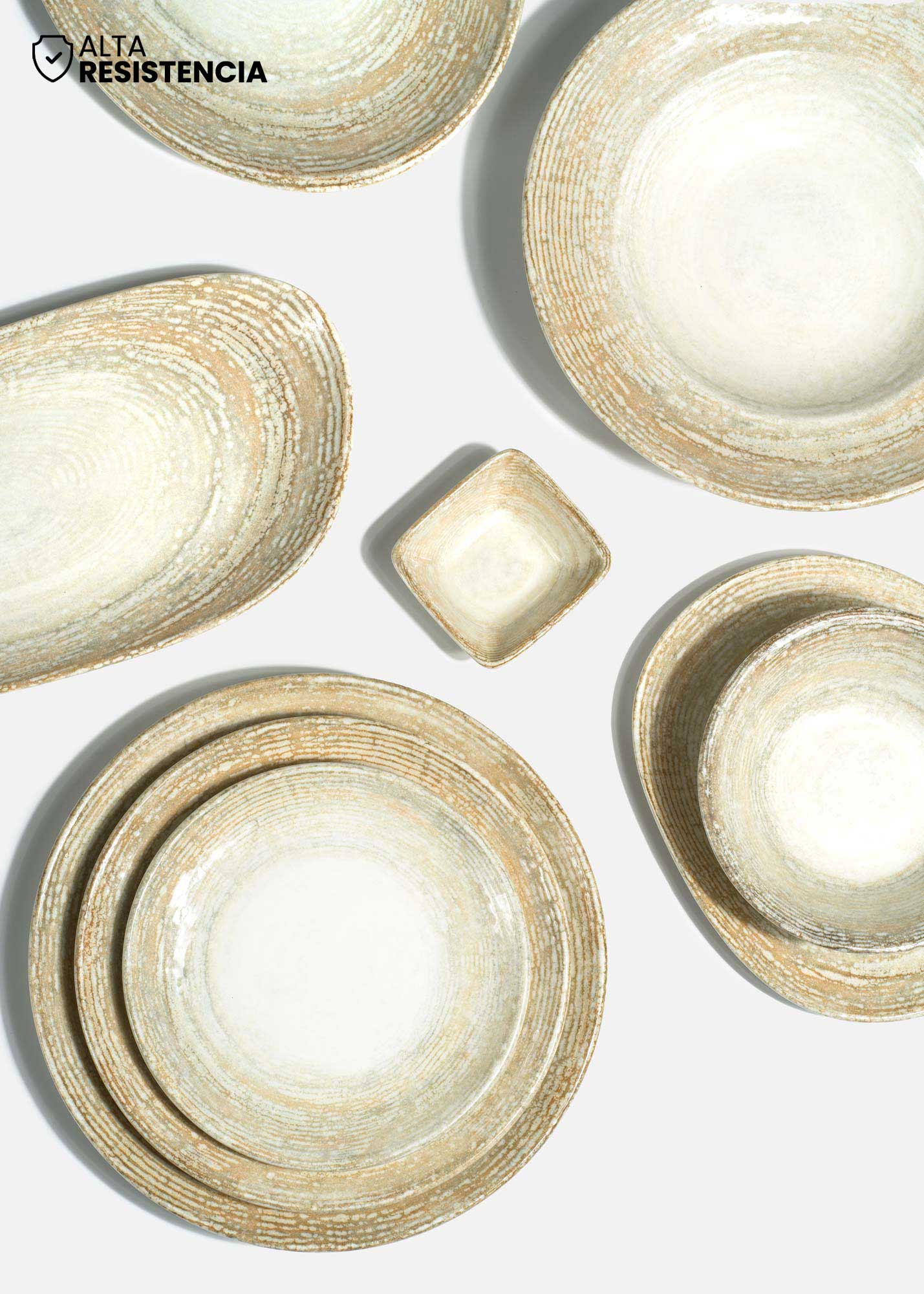 compra platos porcelana beige maha