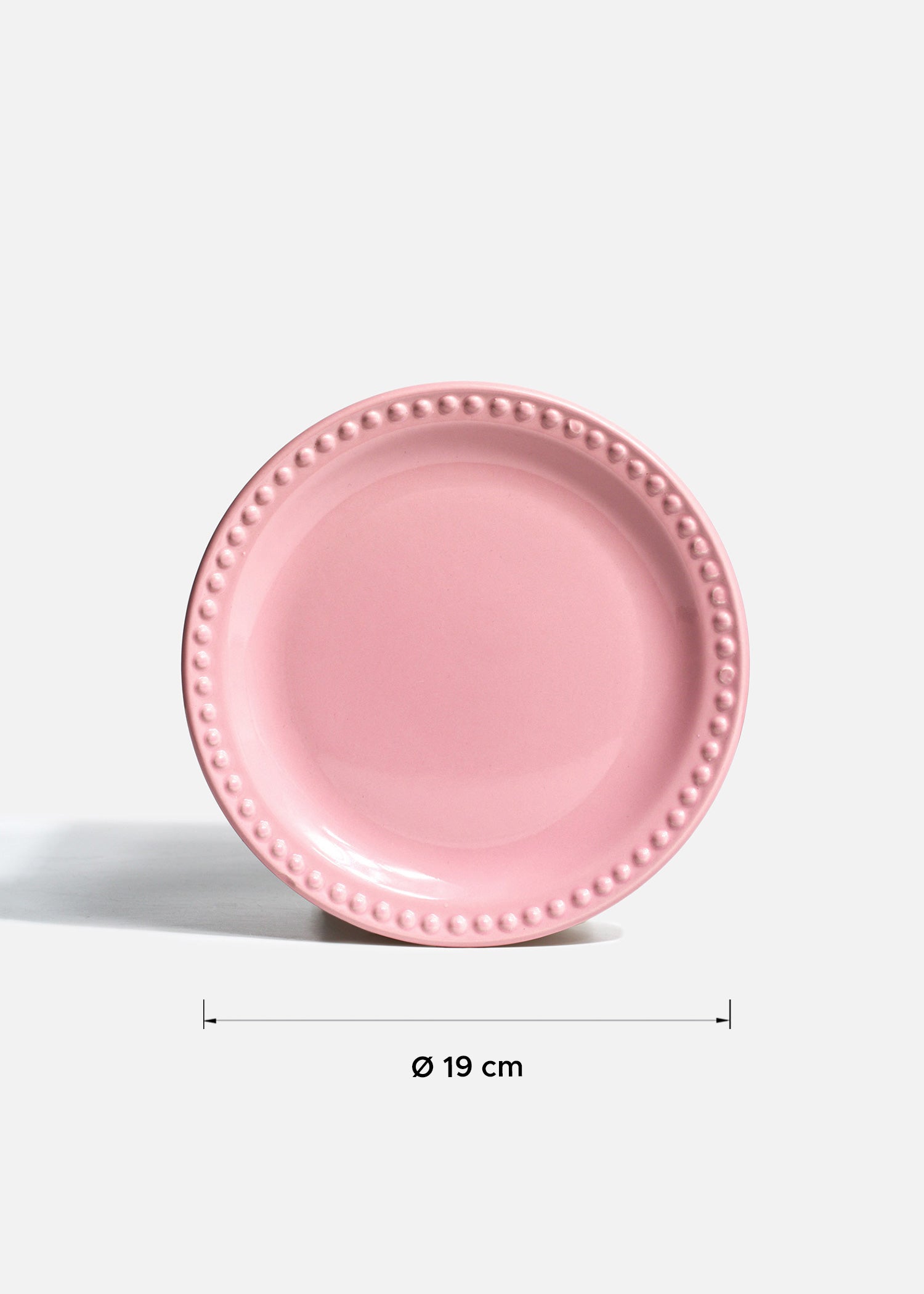 Plato Monet rosa con borde decorativo tipo perla
