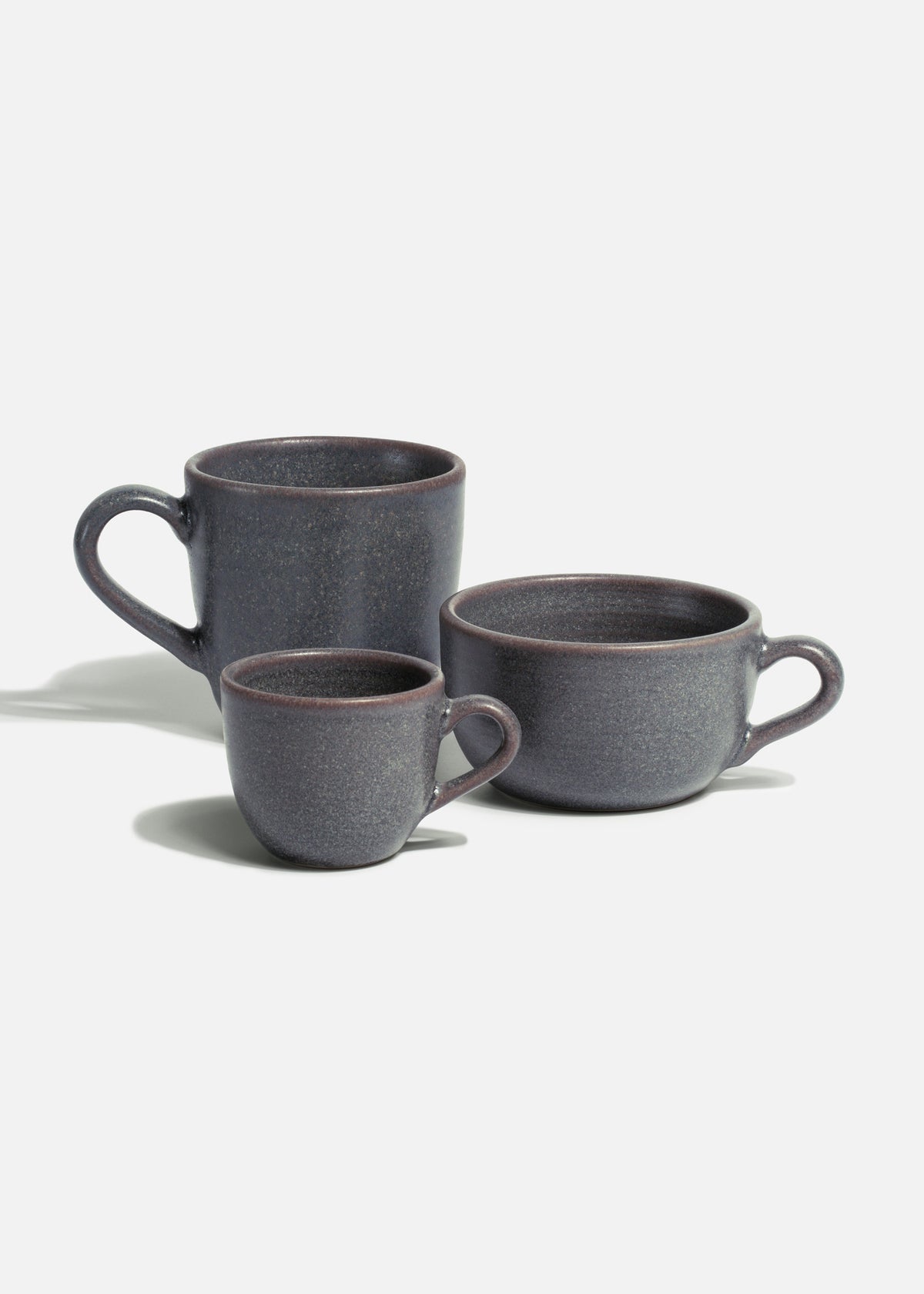 Tazas de porcelana gris para café Tartufo 320, 205 y 100 ml — imagen de producto