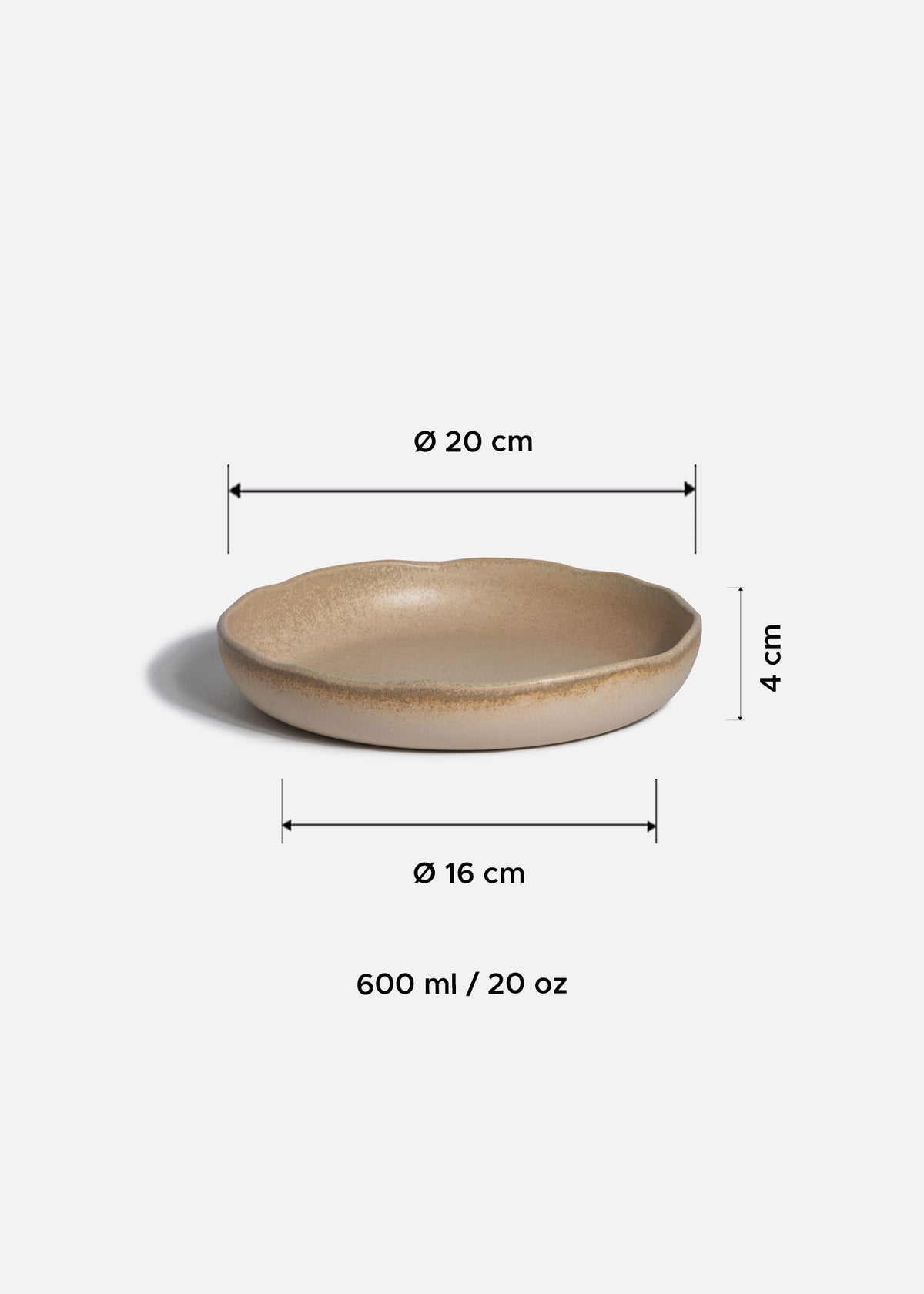 Platos hondos de porcelana café Cresta Sahara — imagen de producto