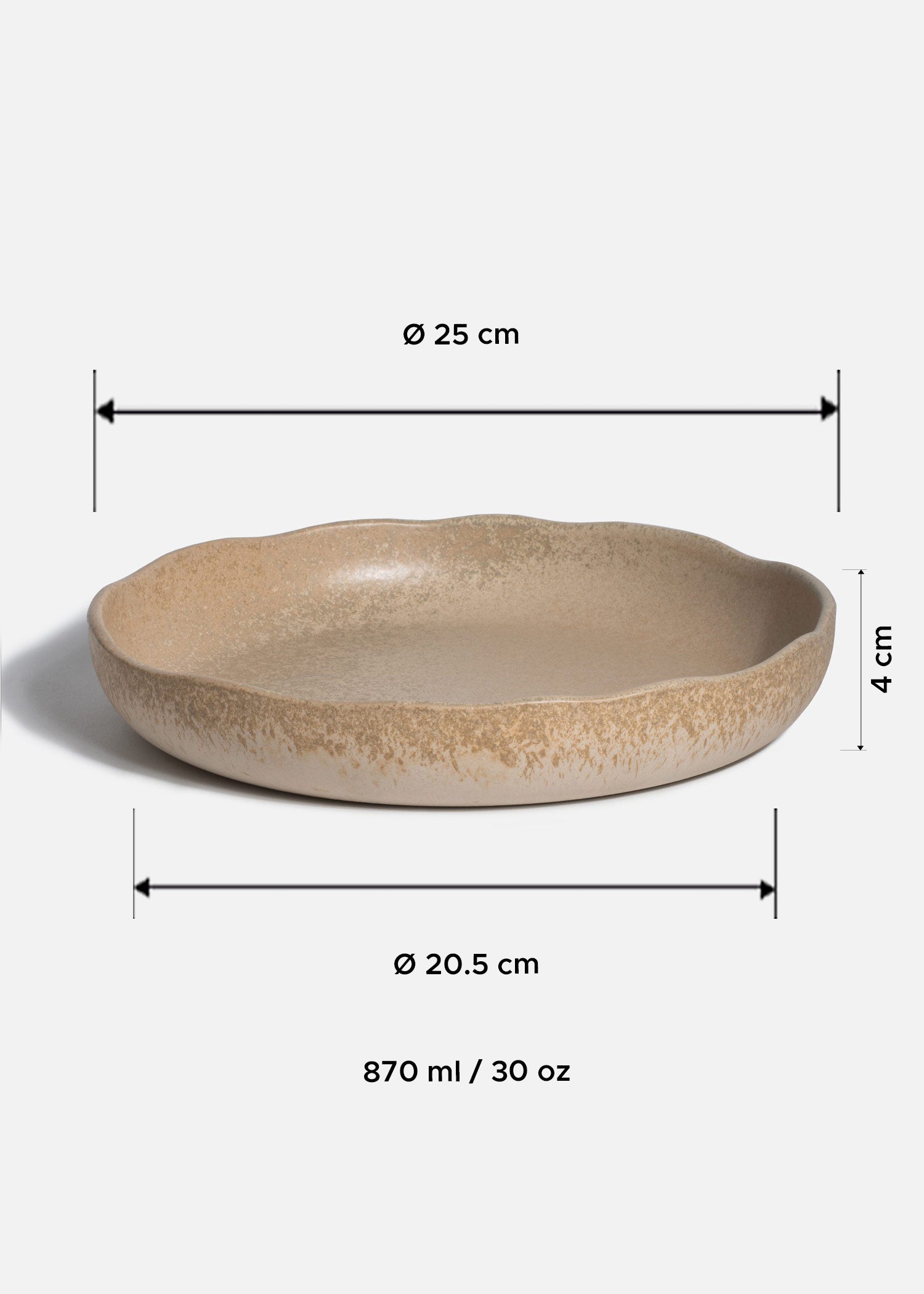 Platos hondos de porcelana café Cresta Sahara