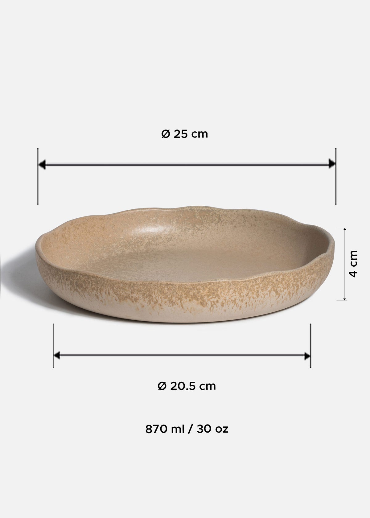 Platos hondos de porcelana café Cresta Sahara