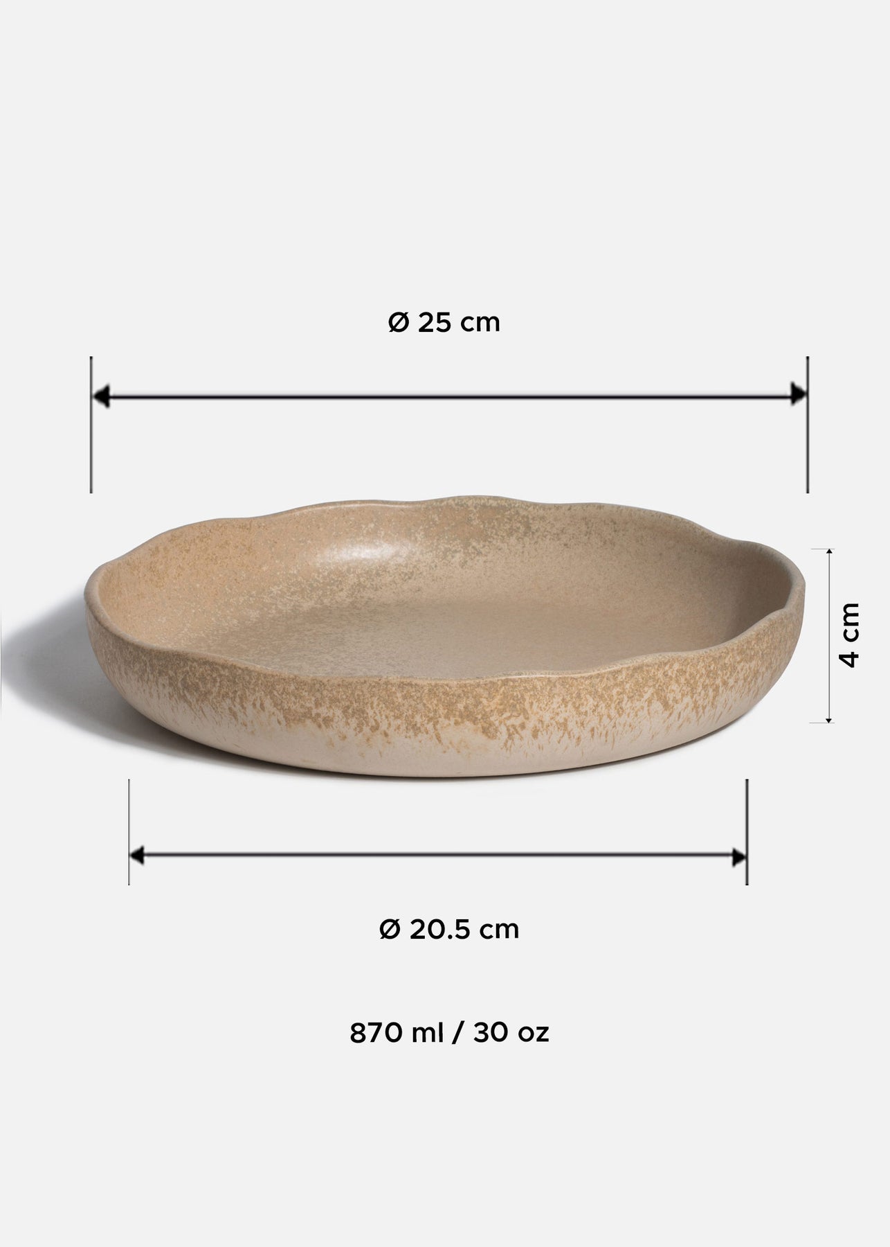 Platos hondos de porcelana café Cresta Sahara