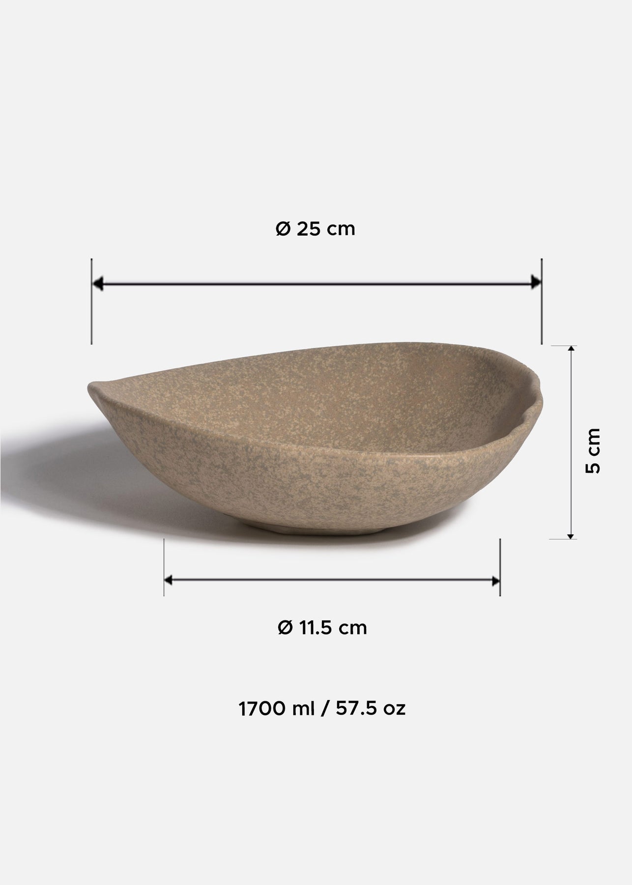 Platos hondos de porcelana café Cresta Sahara