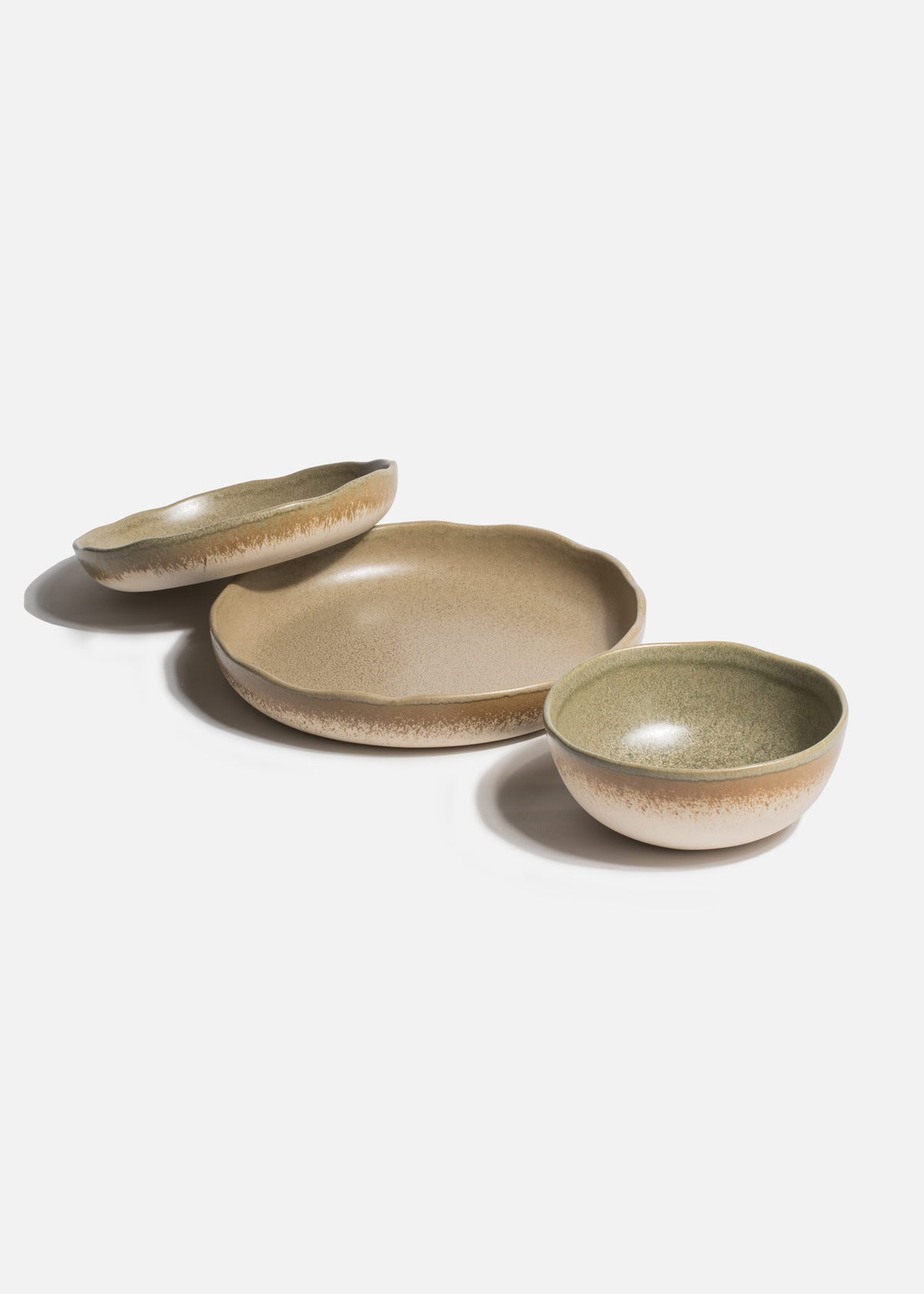 Platos hondos de porcelana verde Cresta Adelfa — imagen de producto