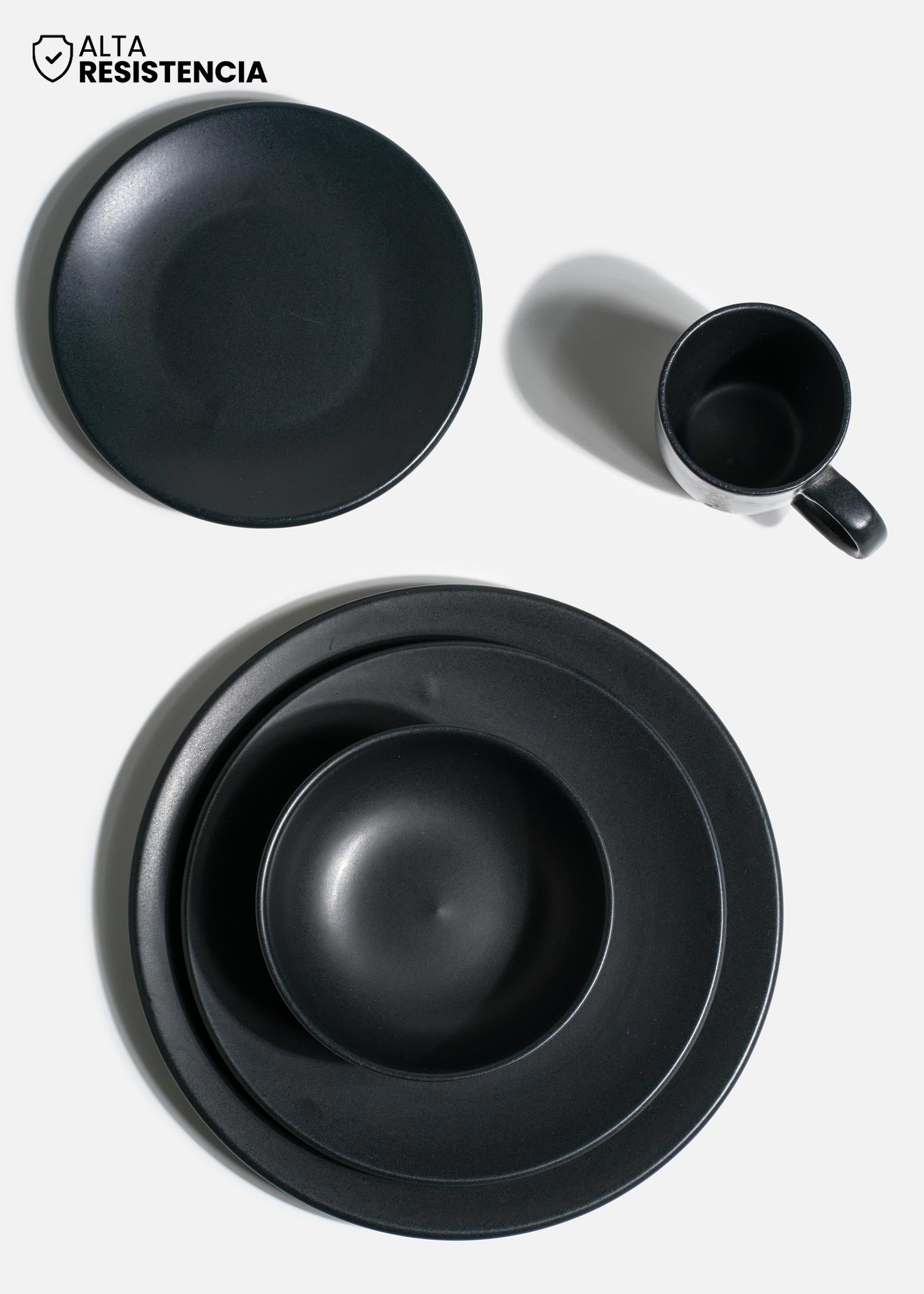 compra platos ceramica negro maha