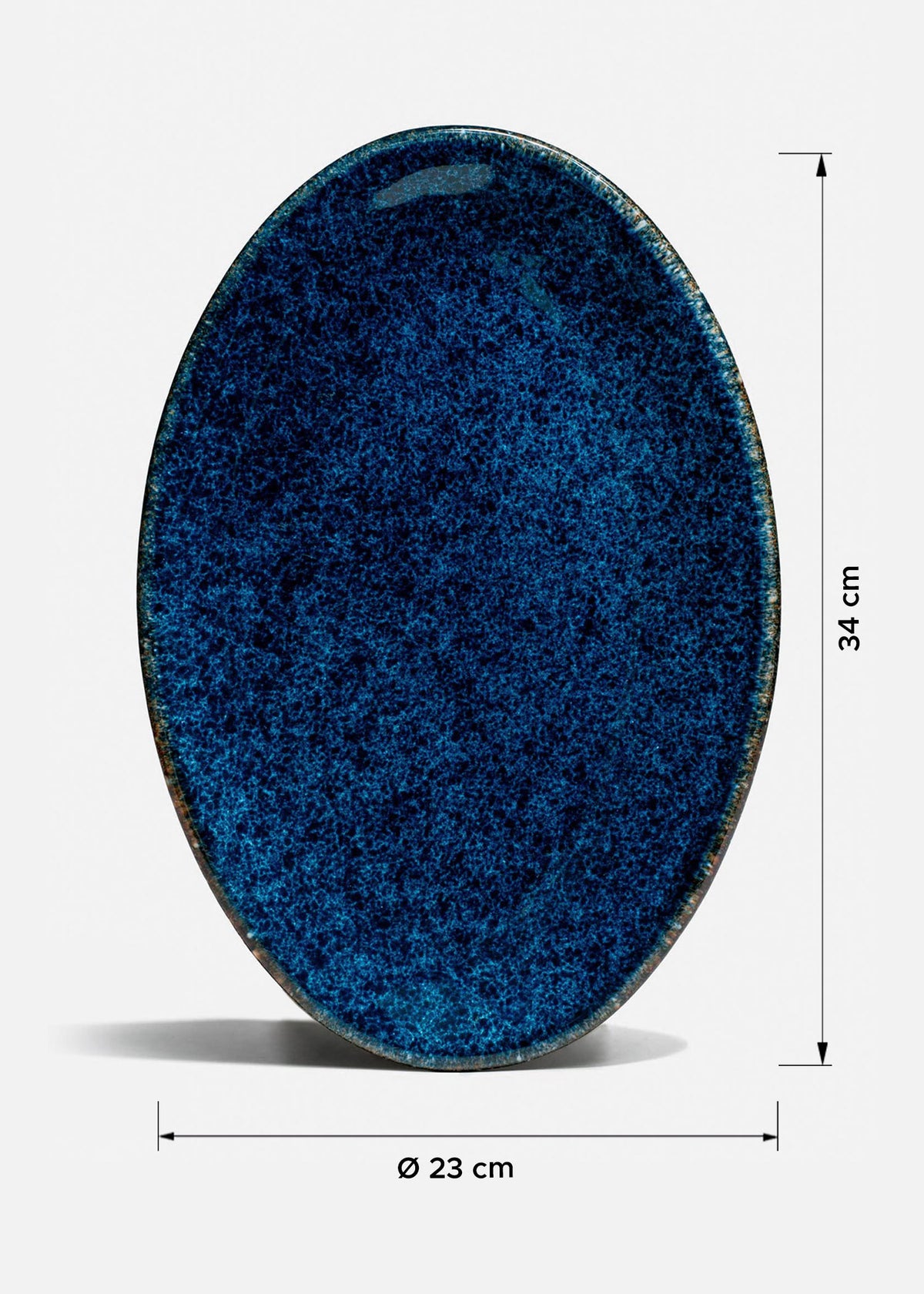 Plato ovalado de cerámica azul Midnight 34x23 cm — imagen de producto