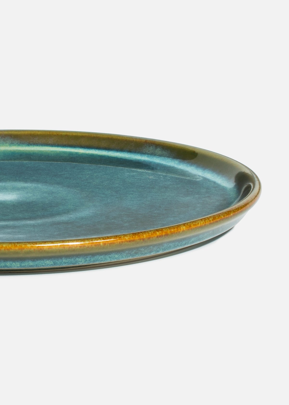 Plato trinche plano de porcelana verde Caribe Ø 23 cm