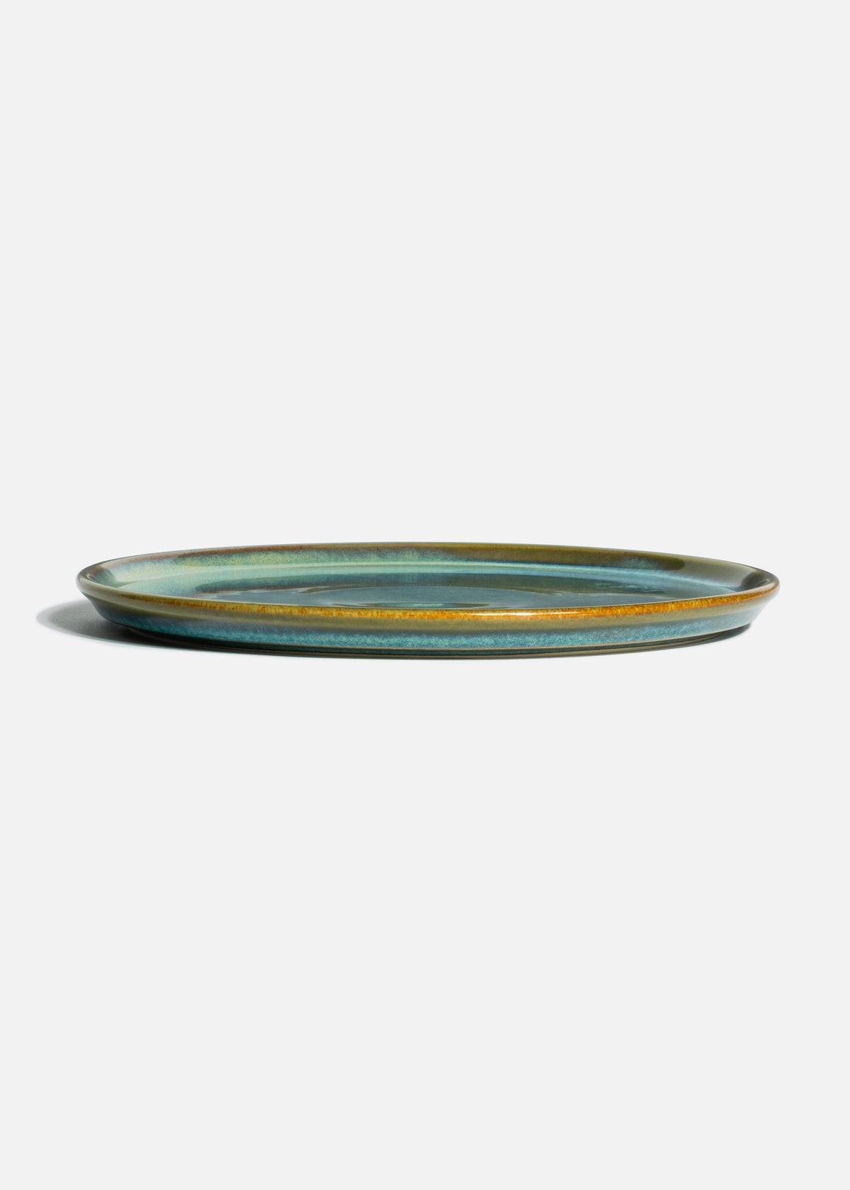 Plato trinche plano de porcelana verde Caribe Ø 23 cm