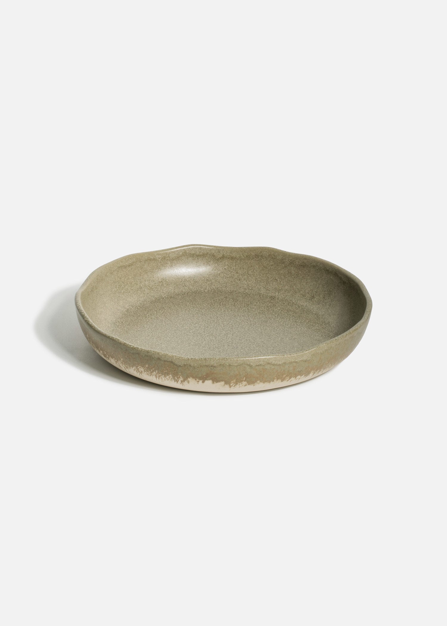 Platos hondos de porcelana verde Cresta Adelfa