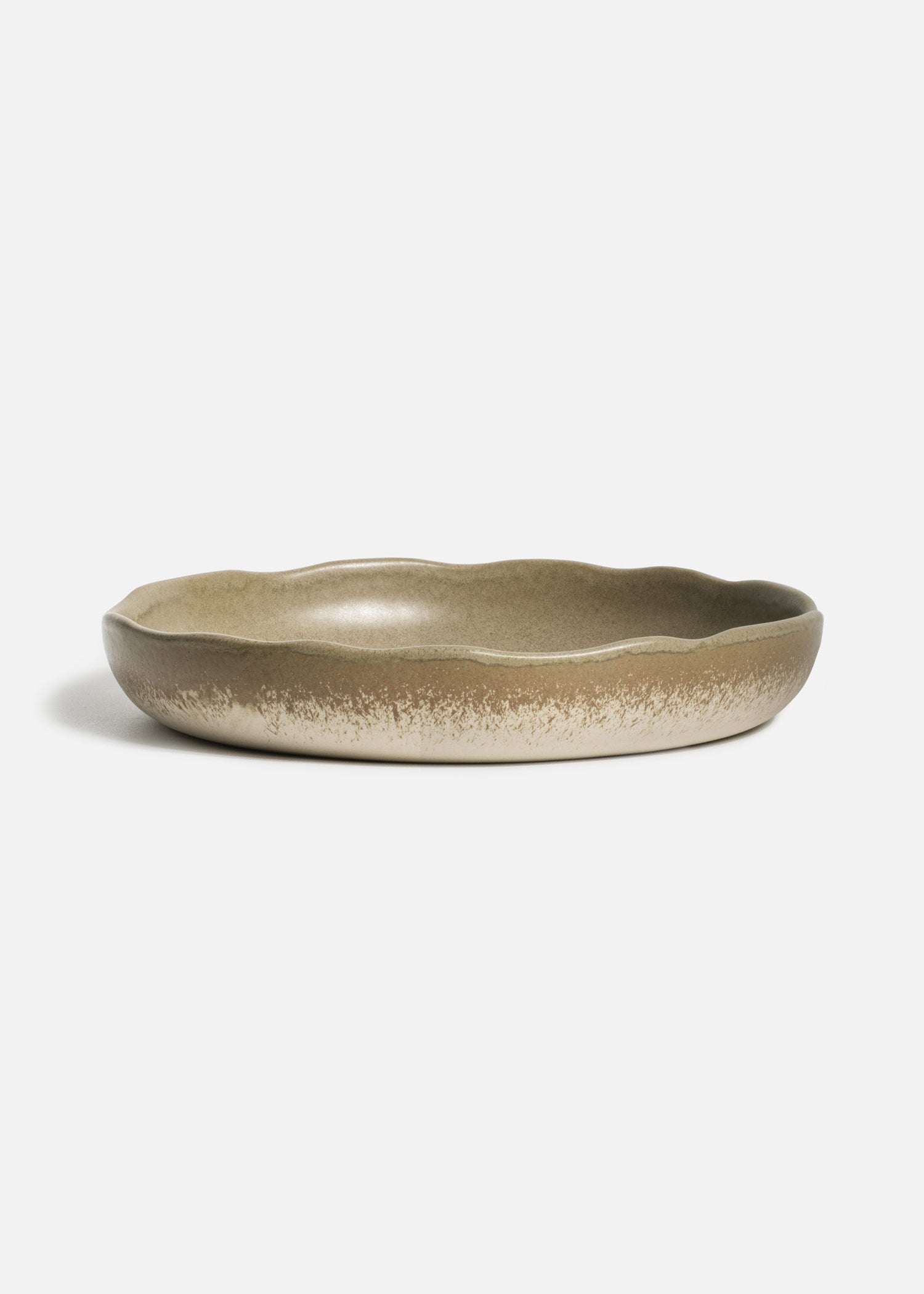 Platos hondos de porcelana verde Cresta Adelfa